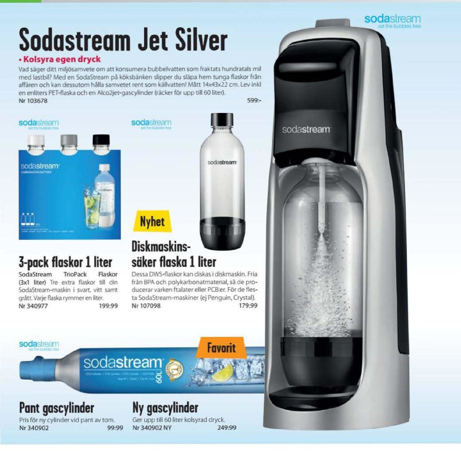 Erbjudanden och prisjämförelser på sodastream, kolsyrepatron 1 (st) 249,99