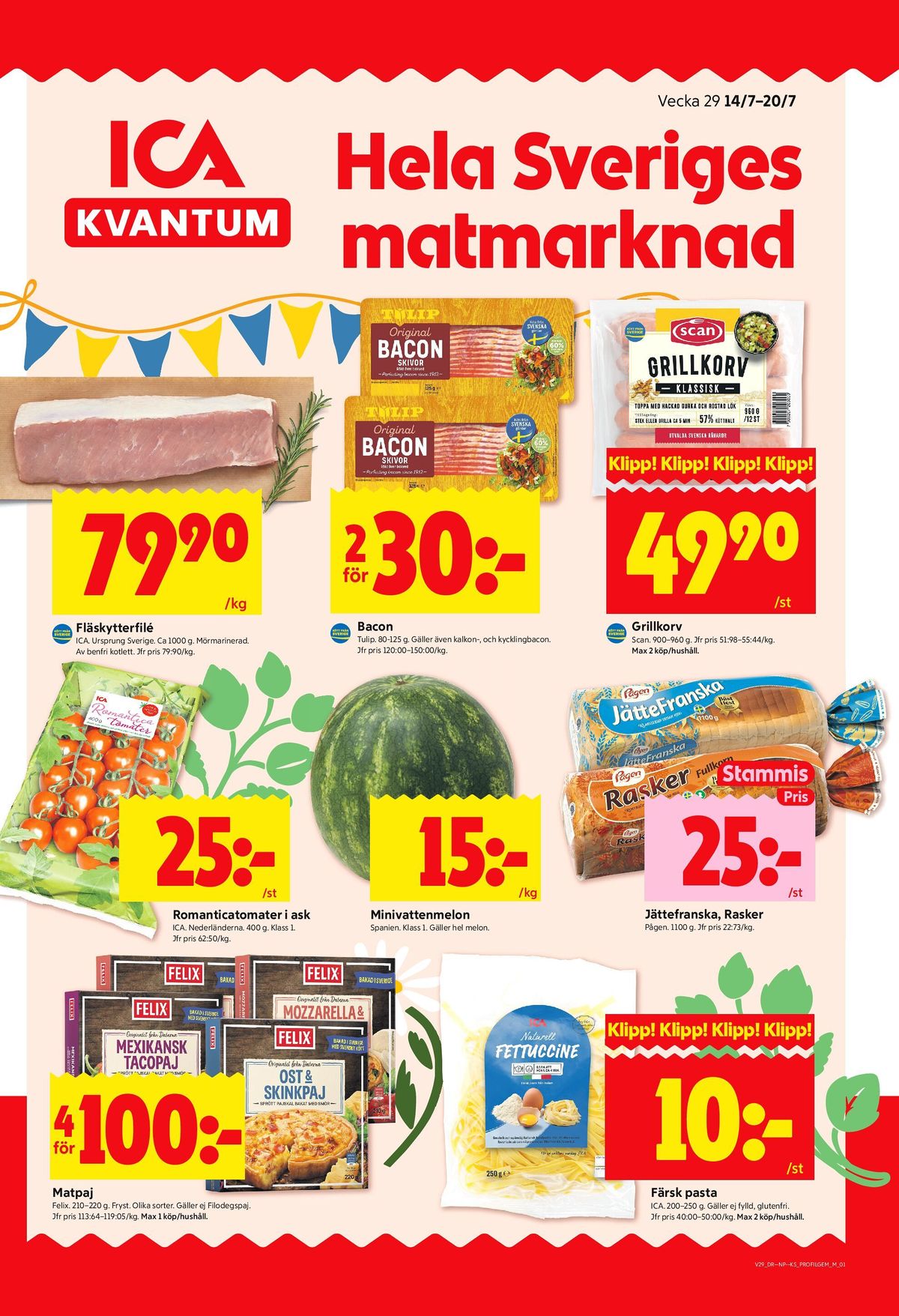 Se ICA Kvantum reklamblad för vecka 29 på Kampanjveckan.se. Se bra erbjudanden på många varor, t.ex. matpajer felix eller pasta ica. Läs reklambladet här! Sida 1
