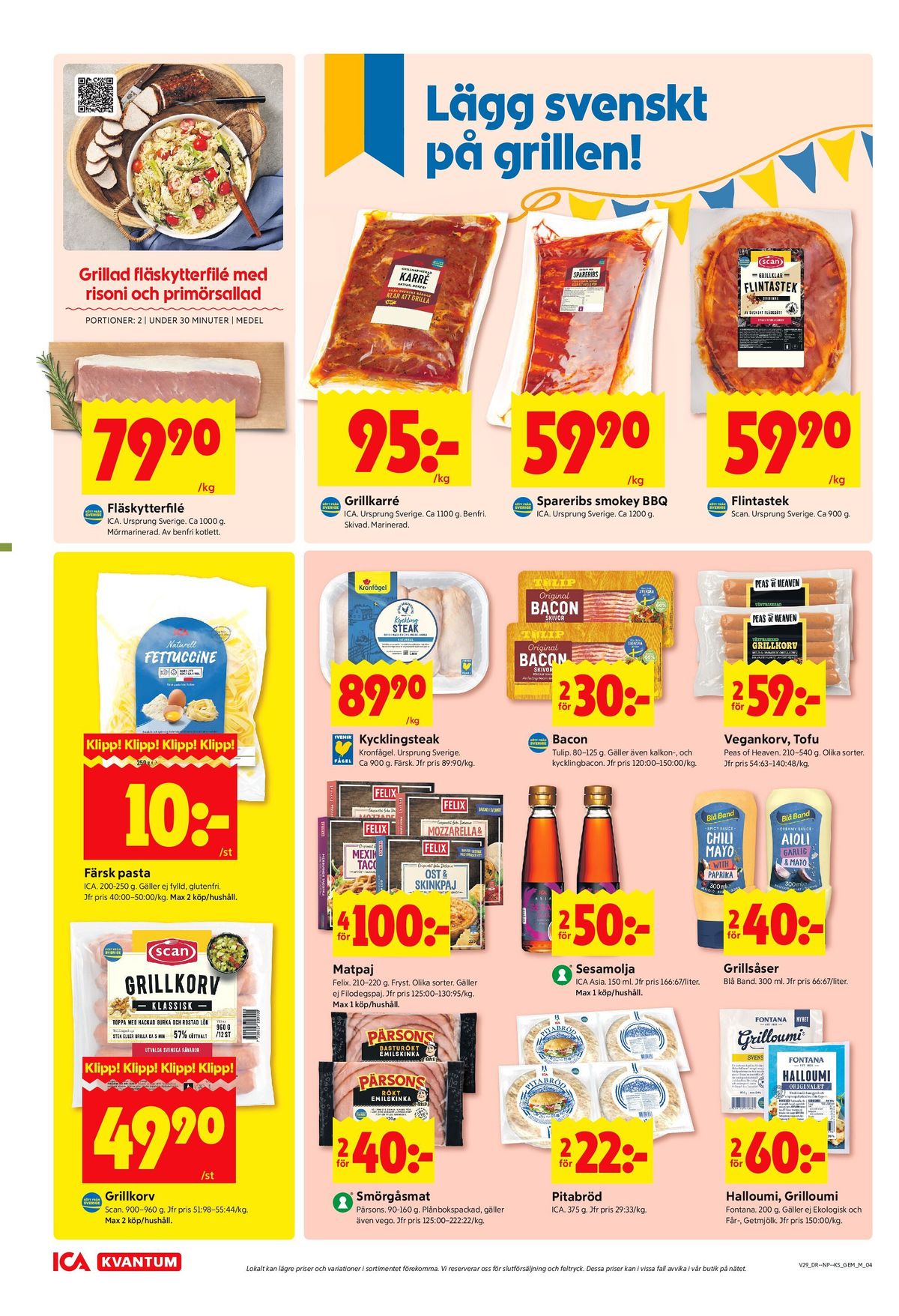 Se ICA Kvantum reklamblad för vecka 29 på Kampanjveckan.se. Se bra erbjudanden på många varor, t.ex. grillkorv scan eller pasta ica. Läs reklambladet här! Sida 4
