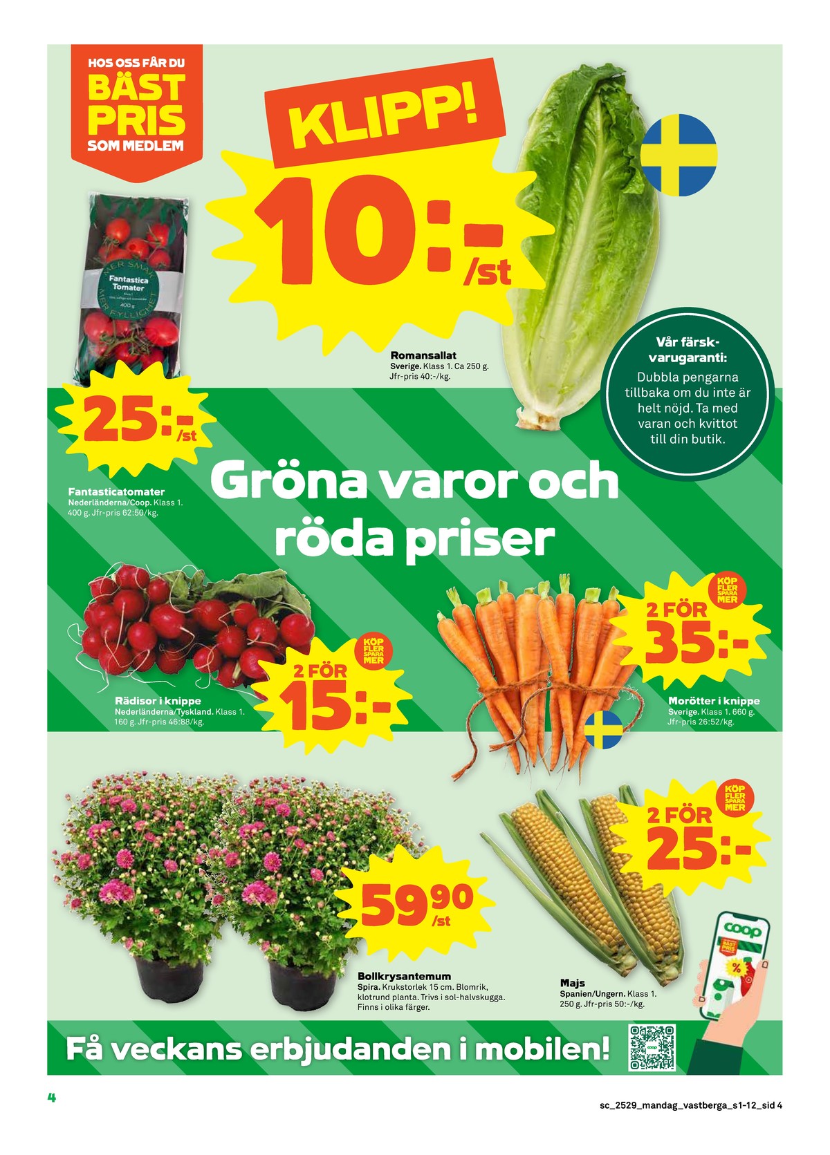 Se Stora Coop reklamblad för vecka 29 på Kampanjveckan.se. Se bra erbjudanden på många varor, t.ex. plantor spira eller majskolvar okänd. Läs reklambladet här! Sida 4
