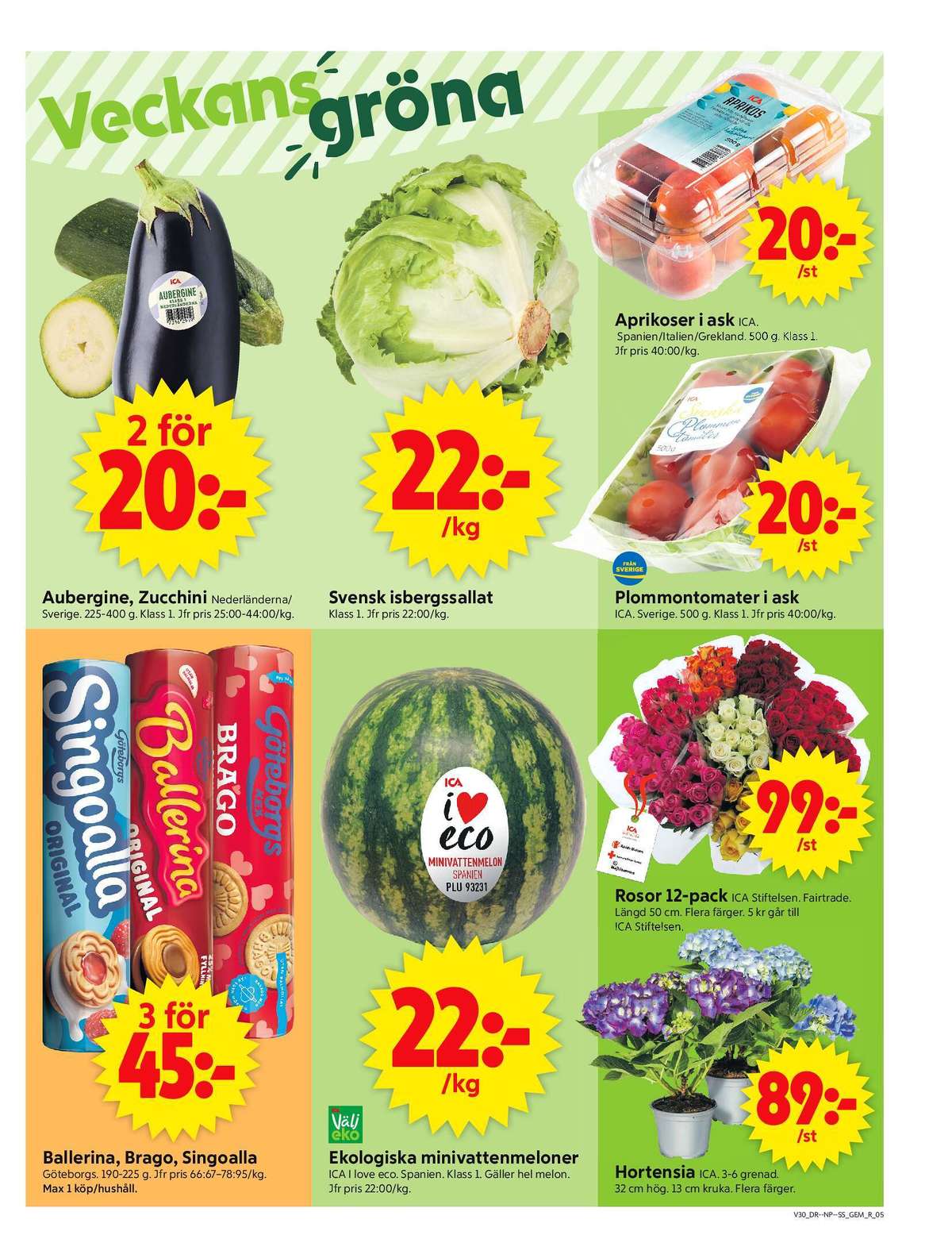 Se ICA Supermarket reklamblad för vecka 30 på Kampanjveckan.se. Se bra erbjudanden på många varor, t.ex. kaffekex brago eller kaffekex singoalla. Läs reklambladet här! Sida 5
