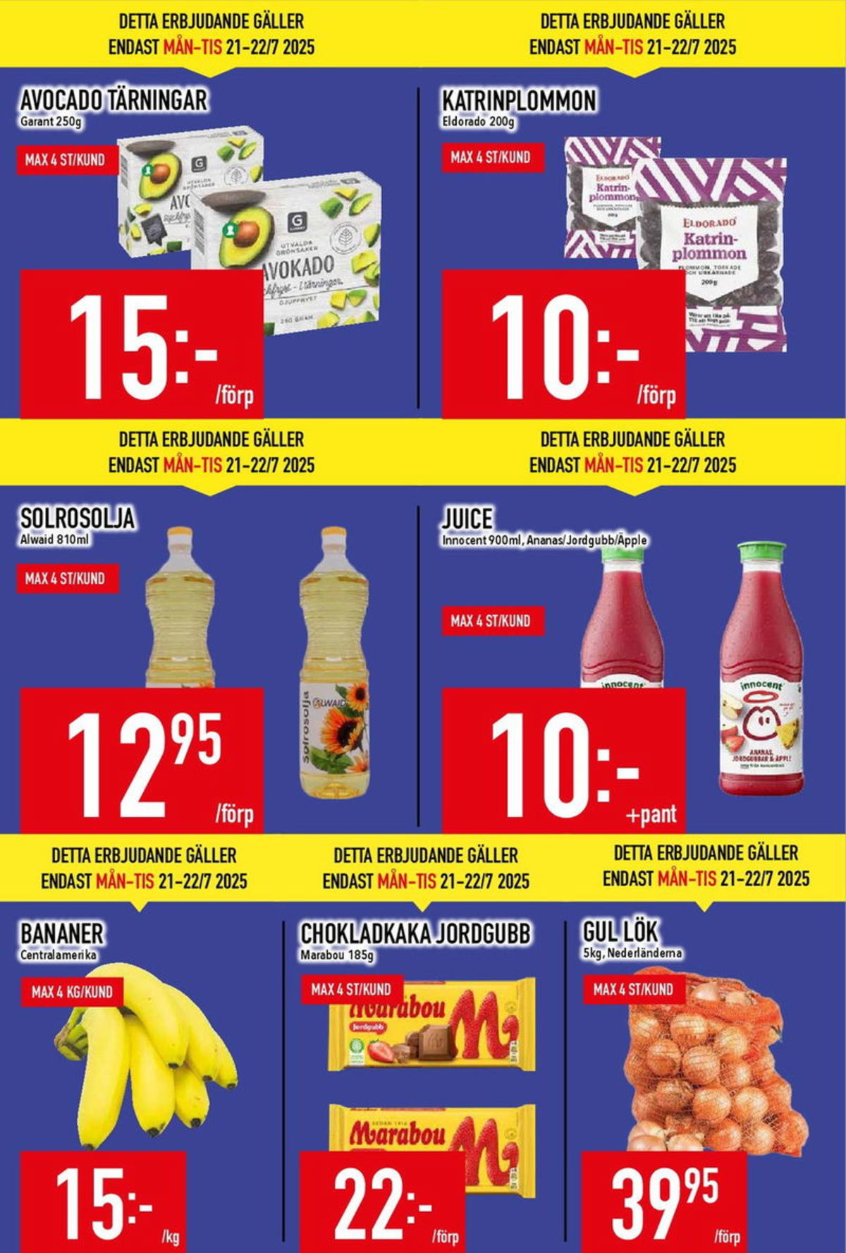Se MatDax reklamblad för vecka 30 på Kampanjveckan.se. Se bra erbjudanden på många varor, t.ex. bananer okänd eller chokladkaka jordgubb marabou. Läs reklambladet här! Sida 2
