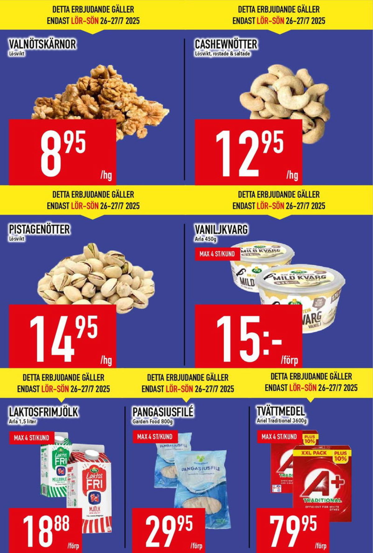 Se MatDax reklamblad för vecka 30 på Kampanjveckan.se. Se bra erbjudanden på många varor, t.ex. mellanmjölk arla eller mjölk arla. Läs reklambladet här! Sida 6
