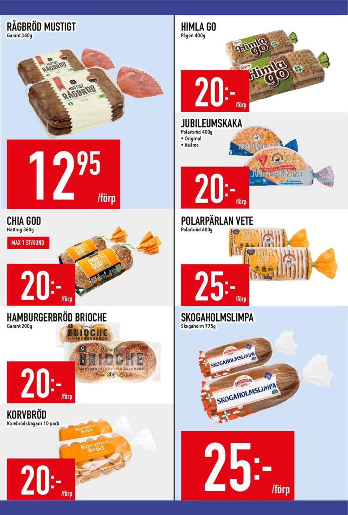 Se MatDax reklamblad för vecka 30 på Kampanjveckan.se. Se bra erbjudanden på många varor, t.ex. korvbröd korvensbröd eller hamburgerbröd sesam brioche. Läs reklambladet här! Sida 7
