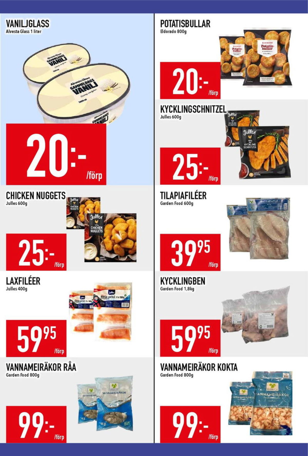 Se MatDax reklamblad för vecka 30 på Kampanjveckan.se. Se bra erbjudanden på många varor, t.ex. vannameiräkor garden food eller laxfilé julles. Läs reklambladet här! Sida 9
