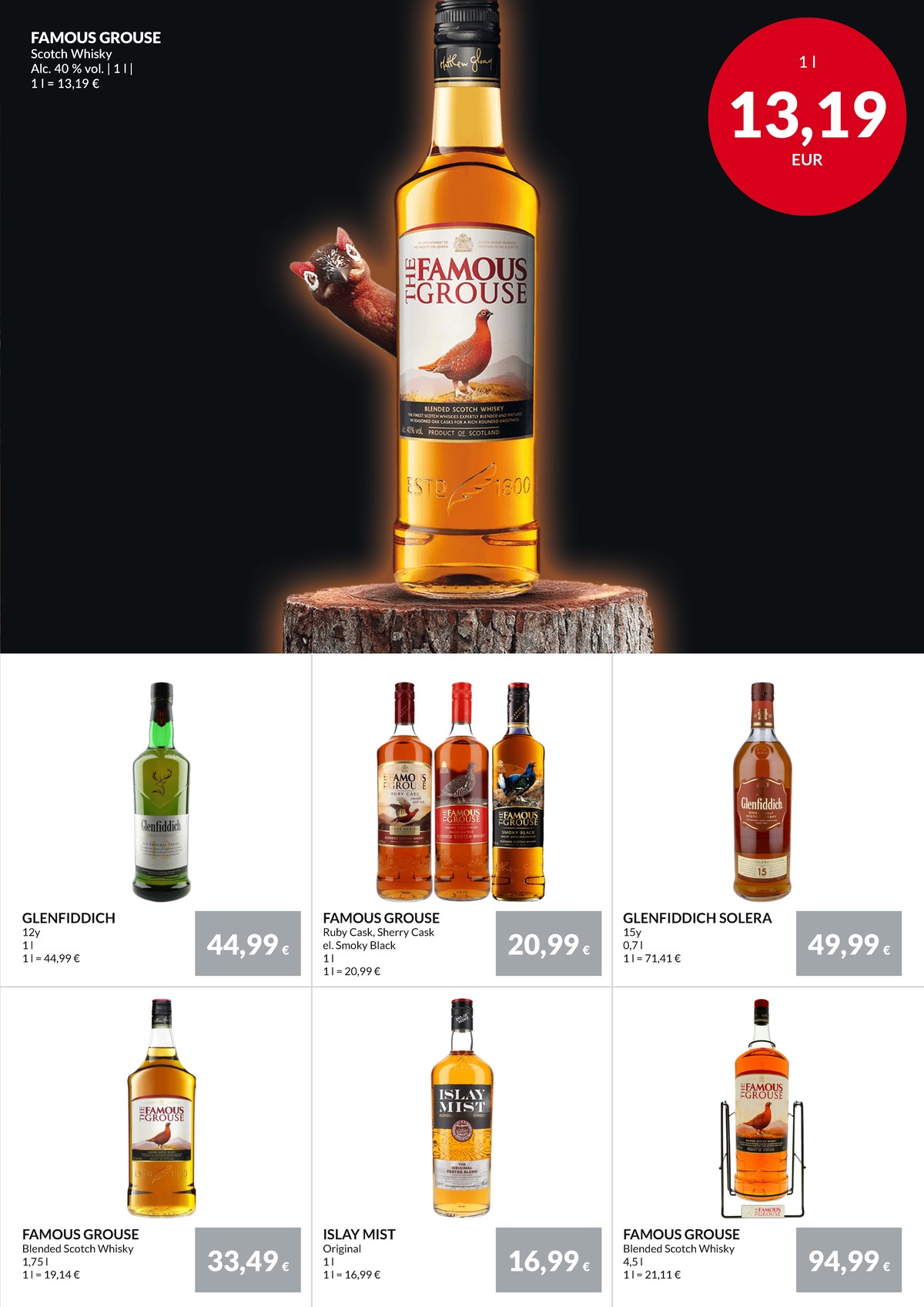 Se Nielsen Discount reklamblad för vecka 30 på Kampanjveckan.se. Se bra erbjudanden på många varor, t.ex. whisky the famous grouse eller whisky islay mist. Läs reklambladet här! Sida 27
