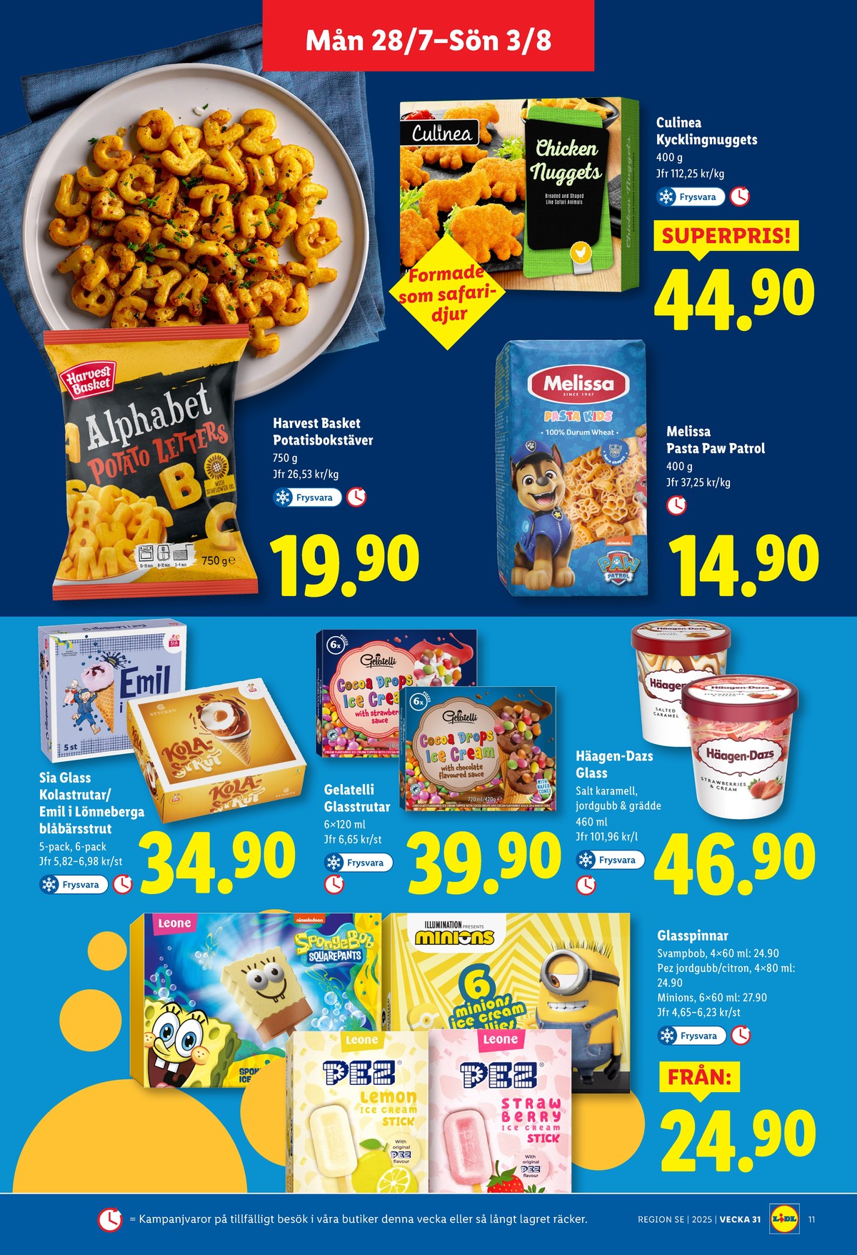 Se Lidl reklamblad för vecka 31 på Kampanjveckan.se. Se bra erbjudanden på många varor, t.ex. kycklingnuggets culinea eller pasta melissa. Läs reklambladet här! Sida 13
