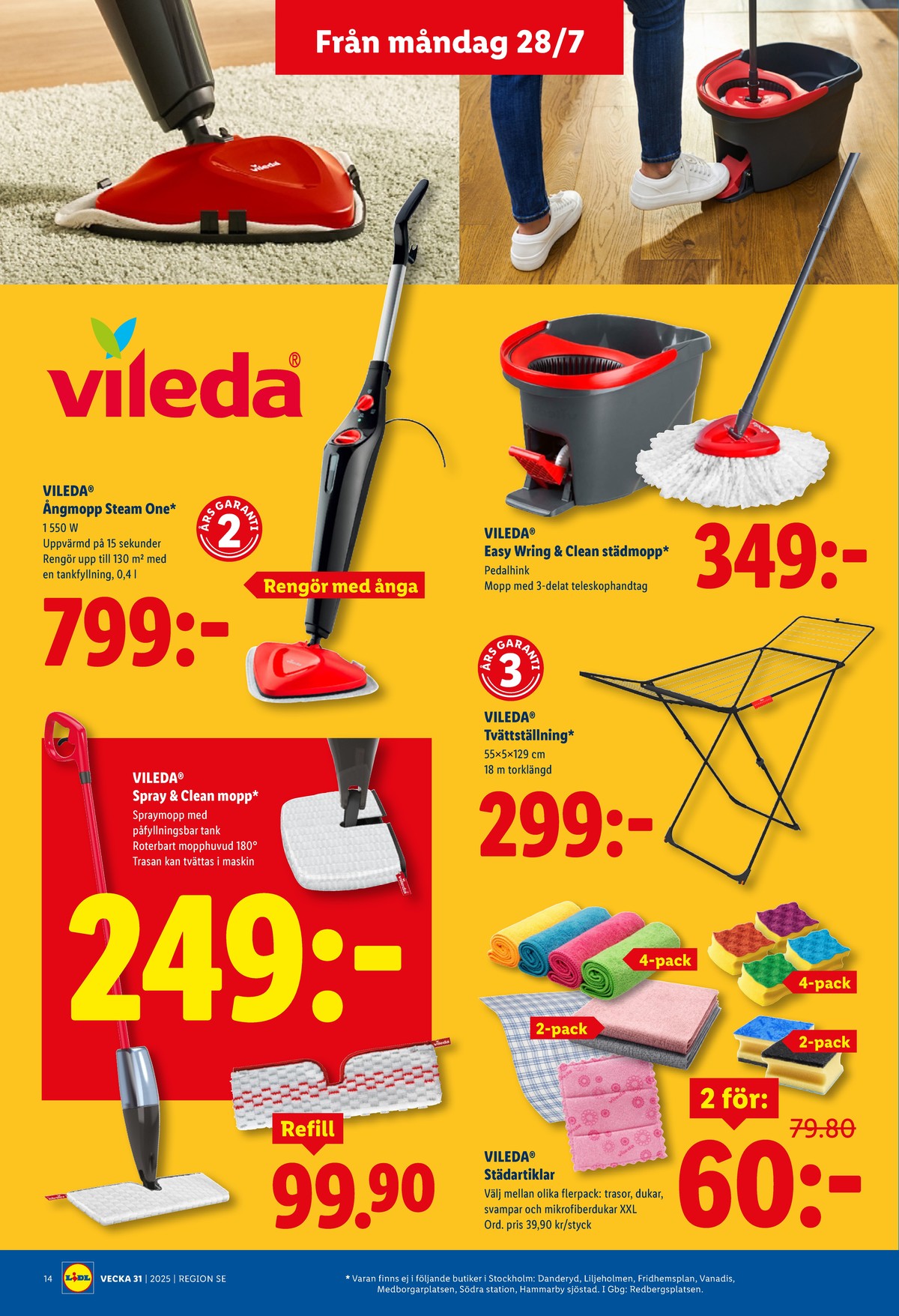 Se Lidl reklamblad för vecka 31 på Kampanjveckan.se. Se bra erbjudanden på många varor, t.ex. mopp vileda eller Ångrengörare vileda. Läs reklambladet här! Sida 16
