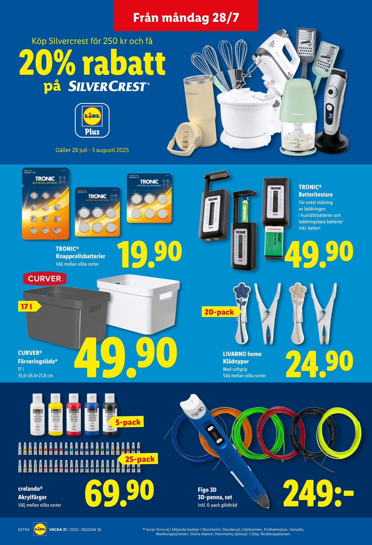 Se Lidl reklamblad för vecka 31 på Kampanjveckan.se. Se bra erbjudanden på många varor, t.ex. batteritestare tronic eller knappcellsbatteri tronic. Läs reklambladet här! Sida 19
