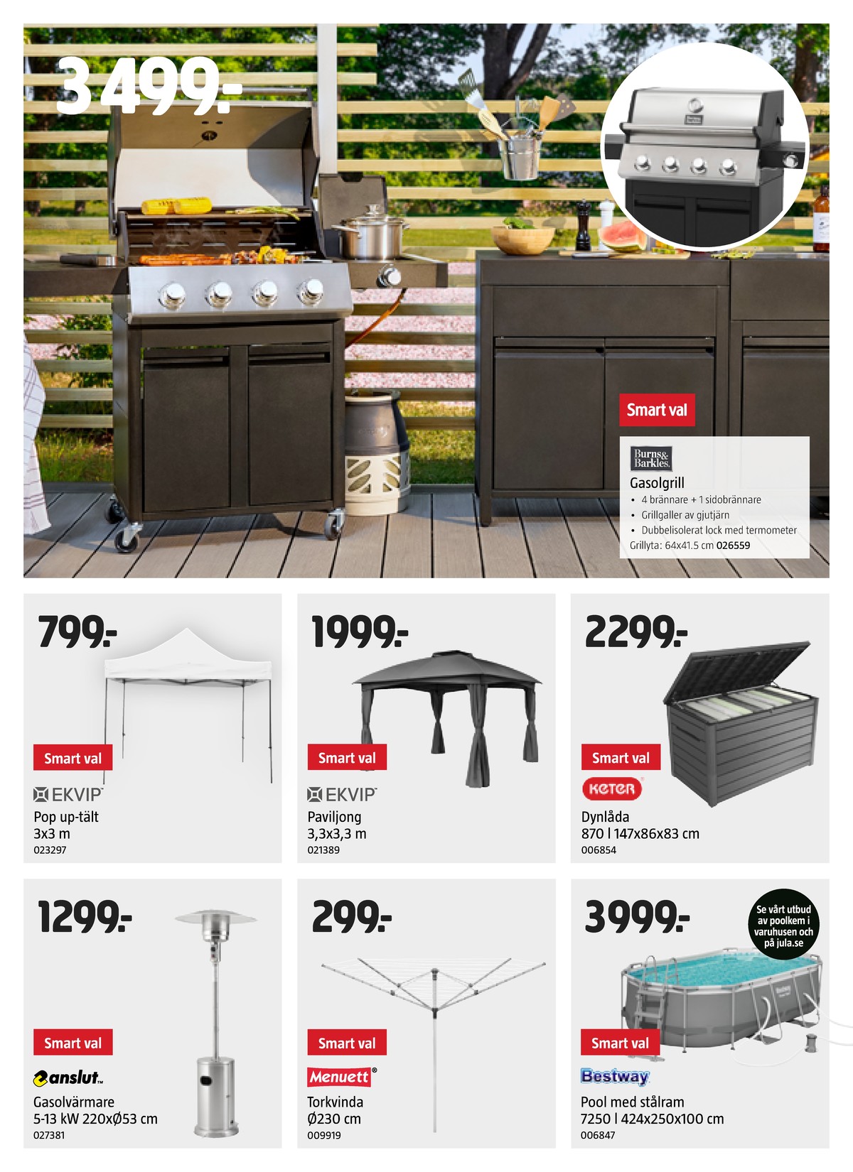 Se Jula reklamblad för vecka 31 på Kampanjveckan.se. Se bra erbjudanden på många varor, t.ex. terrassvärmare anslut eller torkställning day useful everyday. Läs reklambladet här! Sida 11

