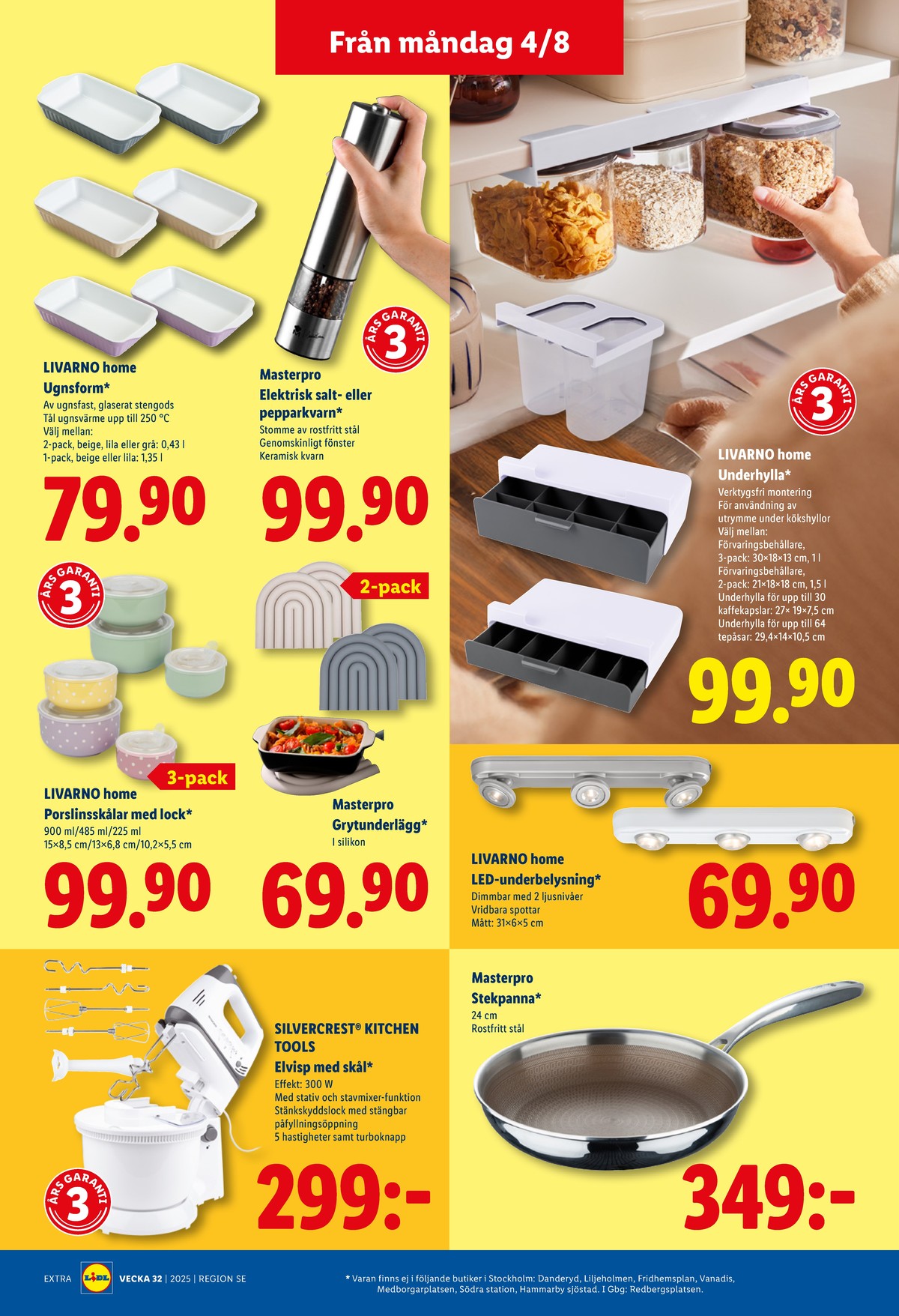 Se Lidl reklamblad för vecka 32 på Kampanjveckan.se. Se bra erbjudanden på många varor, t.ex. underhylla livarno eller saltkvarn masterpro. Läs reklambladet här! Sida 17
