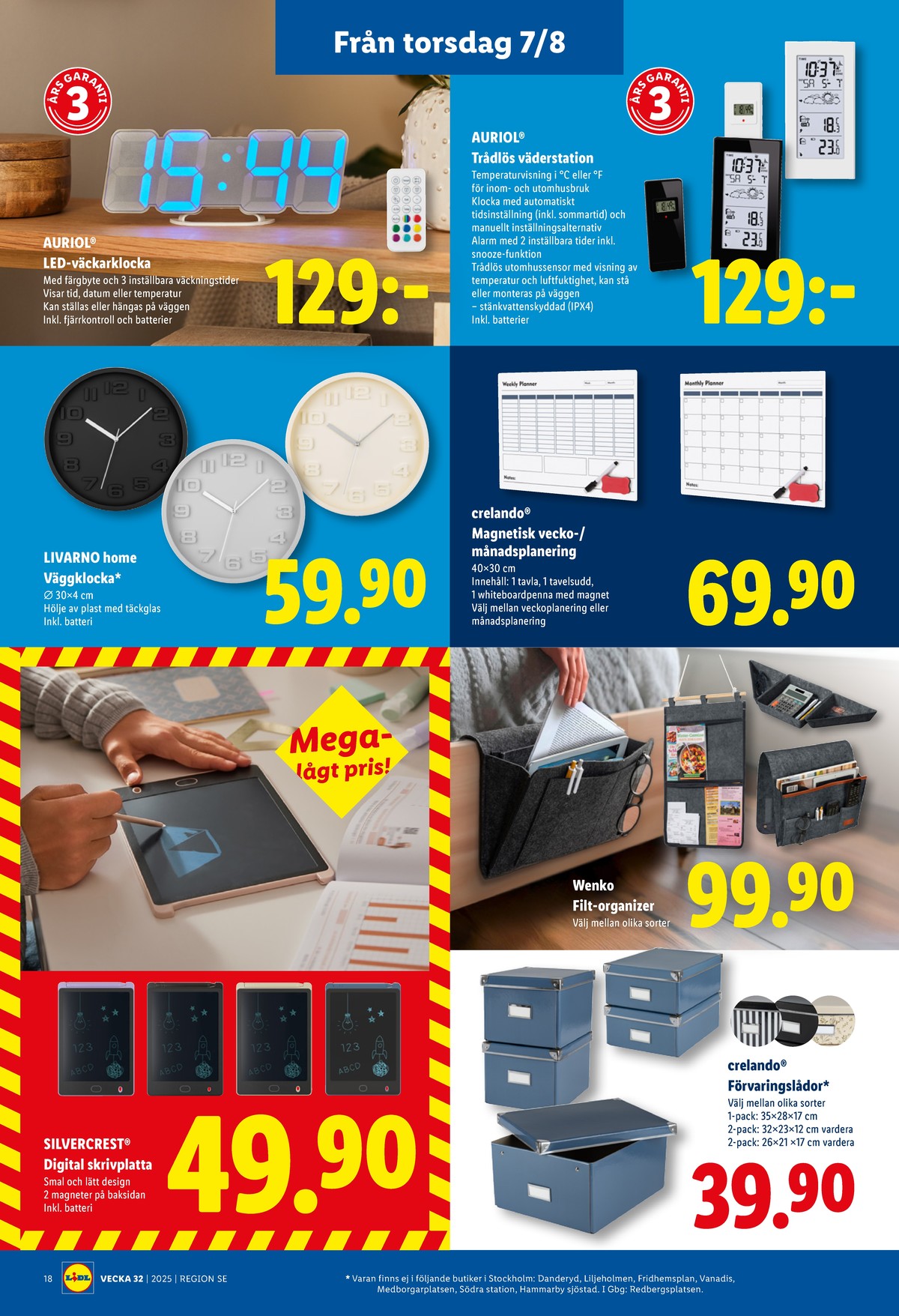 Se Lidl reklamblad för vecka 32 på Kampanjveckan.se. Se bra erbjudanden på många varor, t.ex. väderstation auriol eller väckarklocka auriol. Läs reklambladet här! Sida 21
