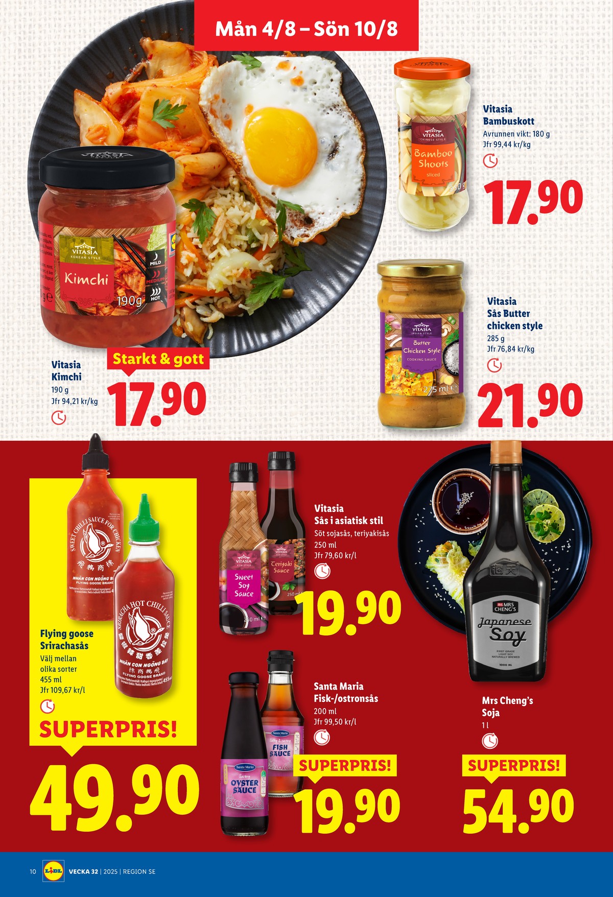 Se Lidl reklamblad för vecka 32 på Kampanjveckan.se. Se bra erbjudanden på många varor, t.ex. bambuskott vitasia eller kimchi vitasia. Läs reklambladet här! Sida 10
