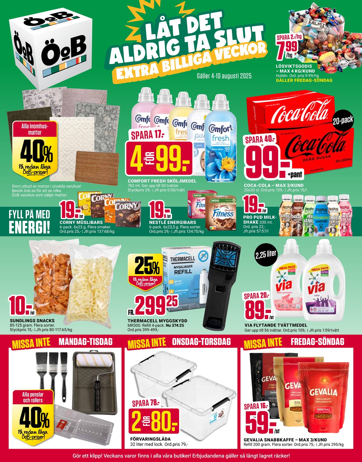 Se ÖoB reklamblad för vecka 32 på Kampanjveckan.se. Se bra erbjudanden på många varor, t.ex. instant kaffe dark eller förvaringslådor okänd. Läs reklambladet här! Sida 1
