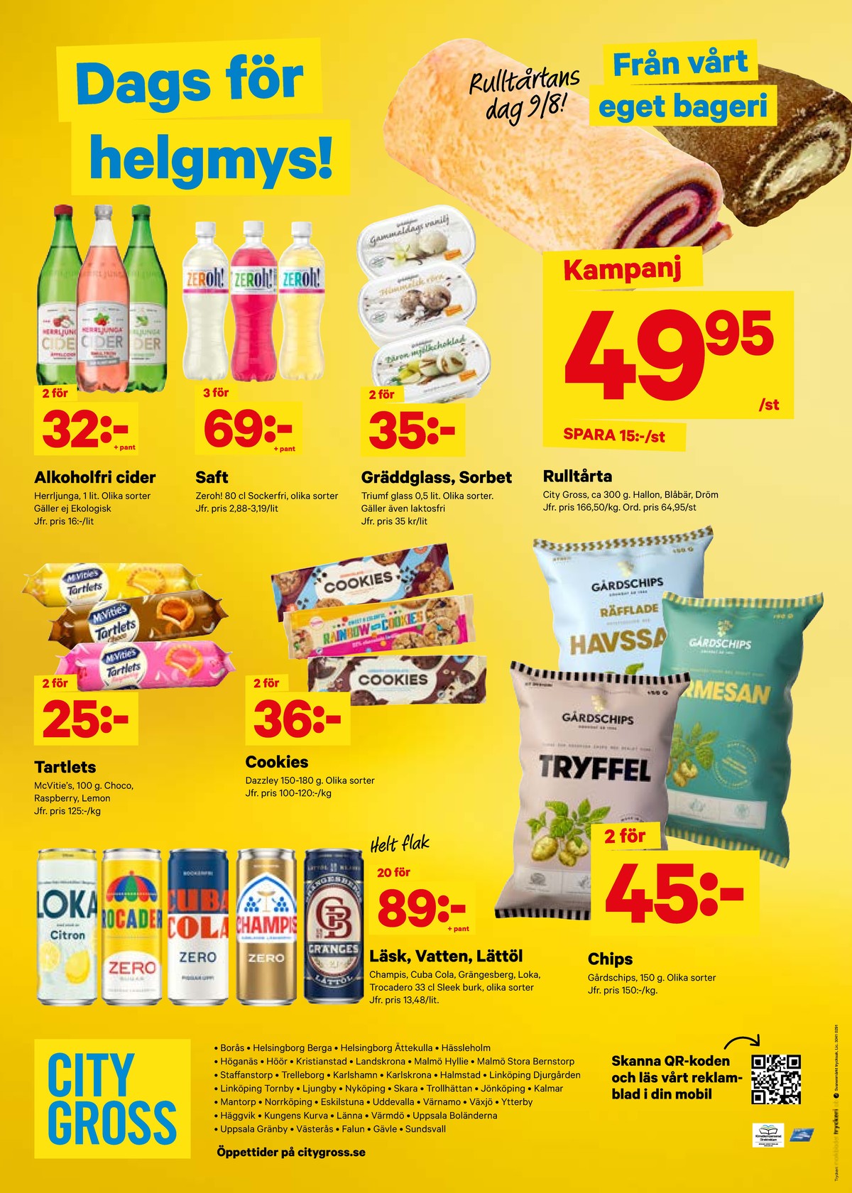 Se City Gross reklamblad för vecka 32 på Kampanjveckan.se. Se bra erbjudanden på många varor, t.ex. mineralvatten 20 pk loka eller chips parmesan gårdschips. Läs reklambladet här! Sida 13
