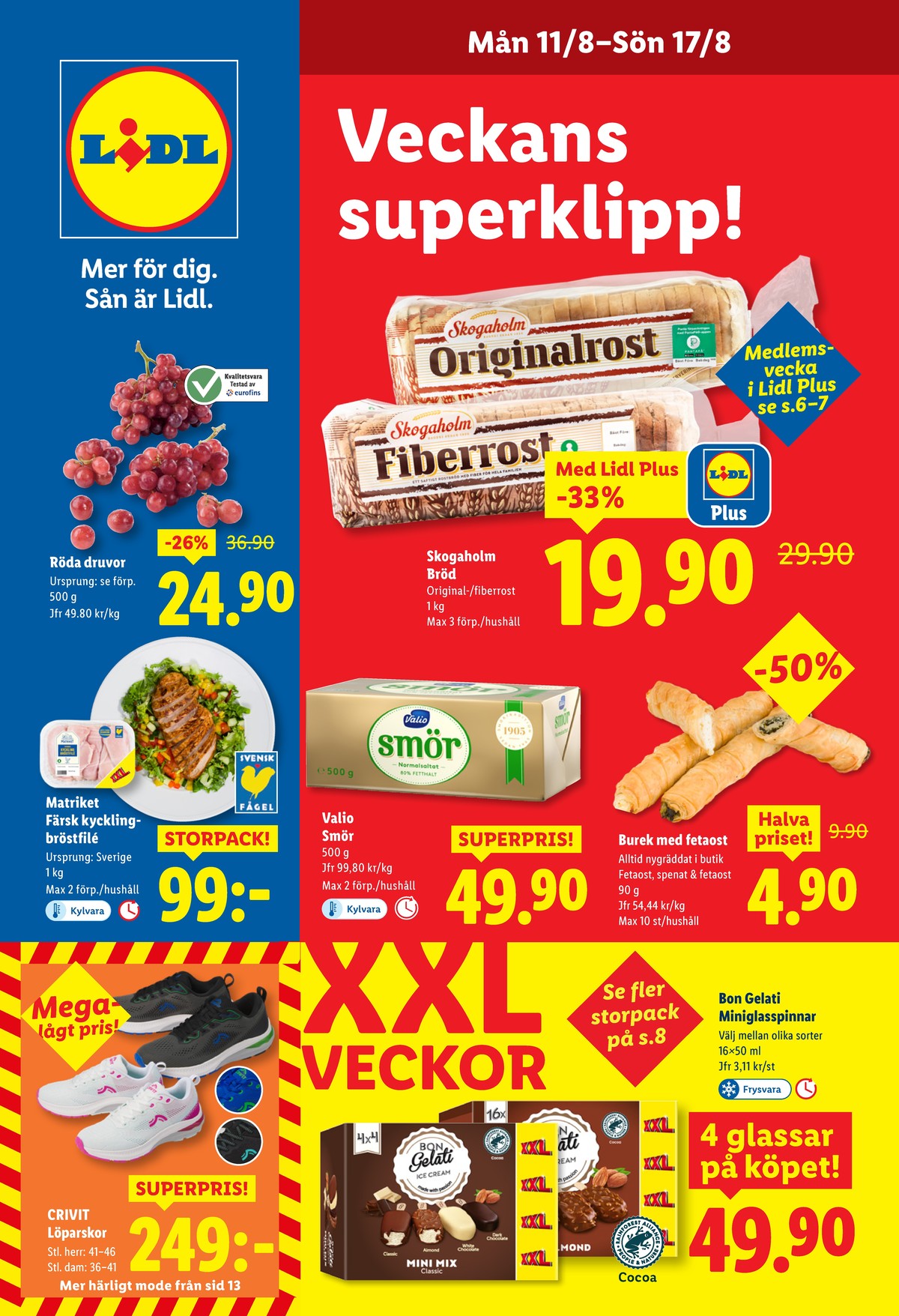 Se Lidl reklamblad för vecka 33 på Kampanjveckan.se. Se bra erbjudanden på många varor, t.ex. träningssko crivit eller glasspinnar mini mix. Läs reklambladet här! Sida 1
