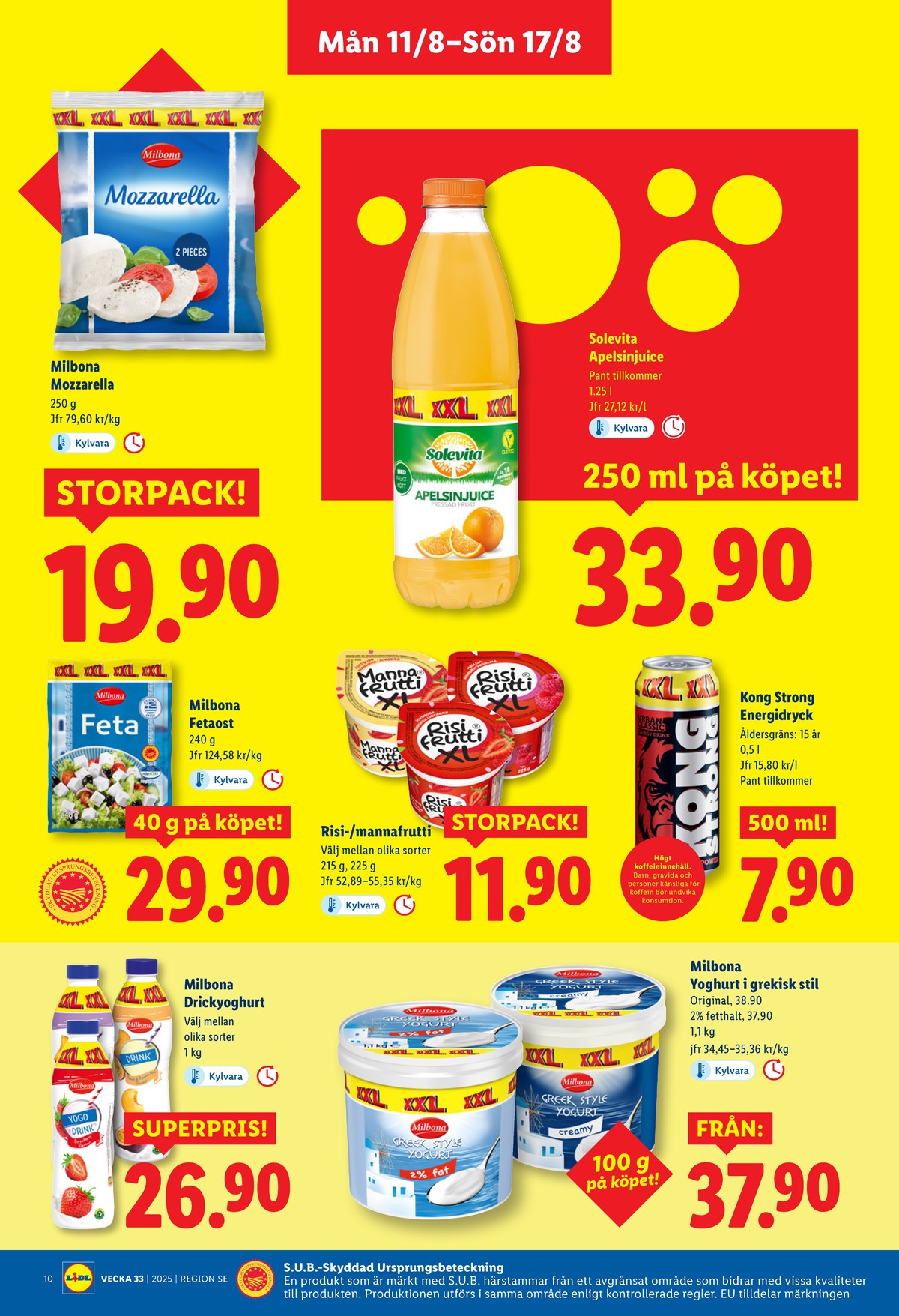 Se Lidl reklamblad för vecka 33 på Kampanjveckan.se. Se bra erbjudanden på många varor, t.ex. drickyoghurt milbona eller yoghurt milbona. Läs reklambladet här! Sida 10
