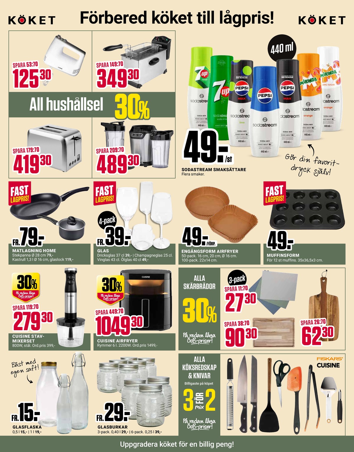 Se ÖoB reklamblad för vecka 33 på Kampanjveckan.se. Se bra erbjudanden på många varor, t.ex. flaskor okänd eller konserveringsglas okänd. Läs reklambladet här! Sida 6
