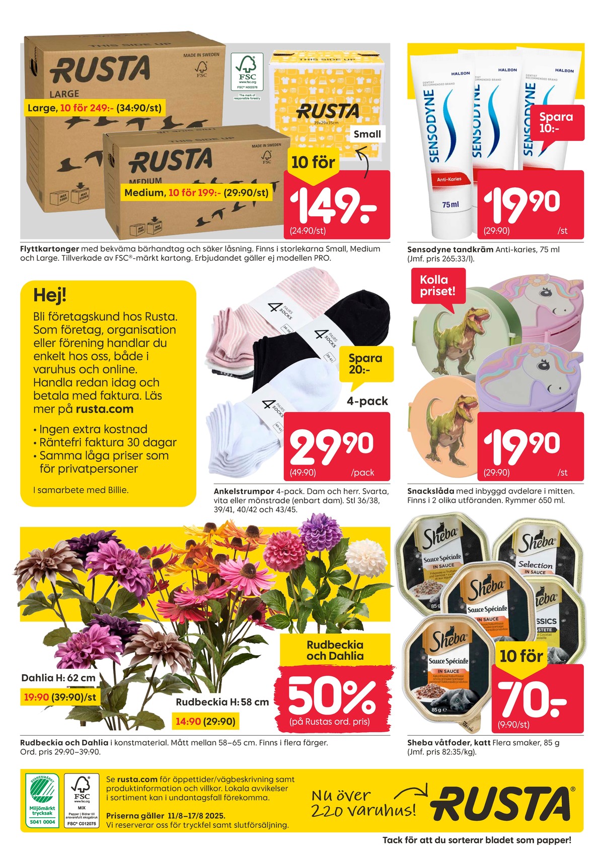 Se Rusta reklamblad för vecka 33 på Kampanjveckan.se. Se bra erbjudanden på många varor, t.ex. konstväxt okänd eller strumpor okänd. Läs reklambladet här! Sida 16
