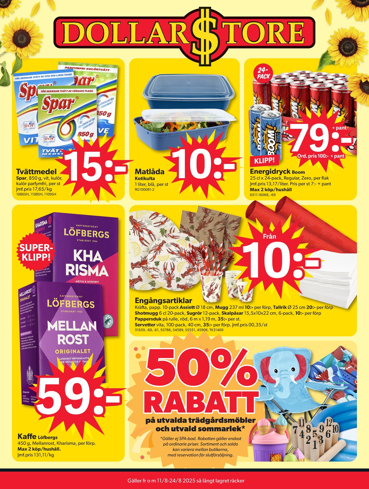 Se Dollarstore reklamblad för vecka 33 på Kampanjveckan.se. Se bra erbjudanden på många varor, t.ex. kaffe malet löfbergs next generation coffee eller kaffe malet kharisma. Läs reklambladet här! Sida 1
