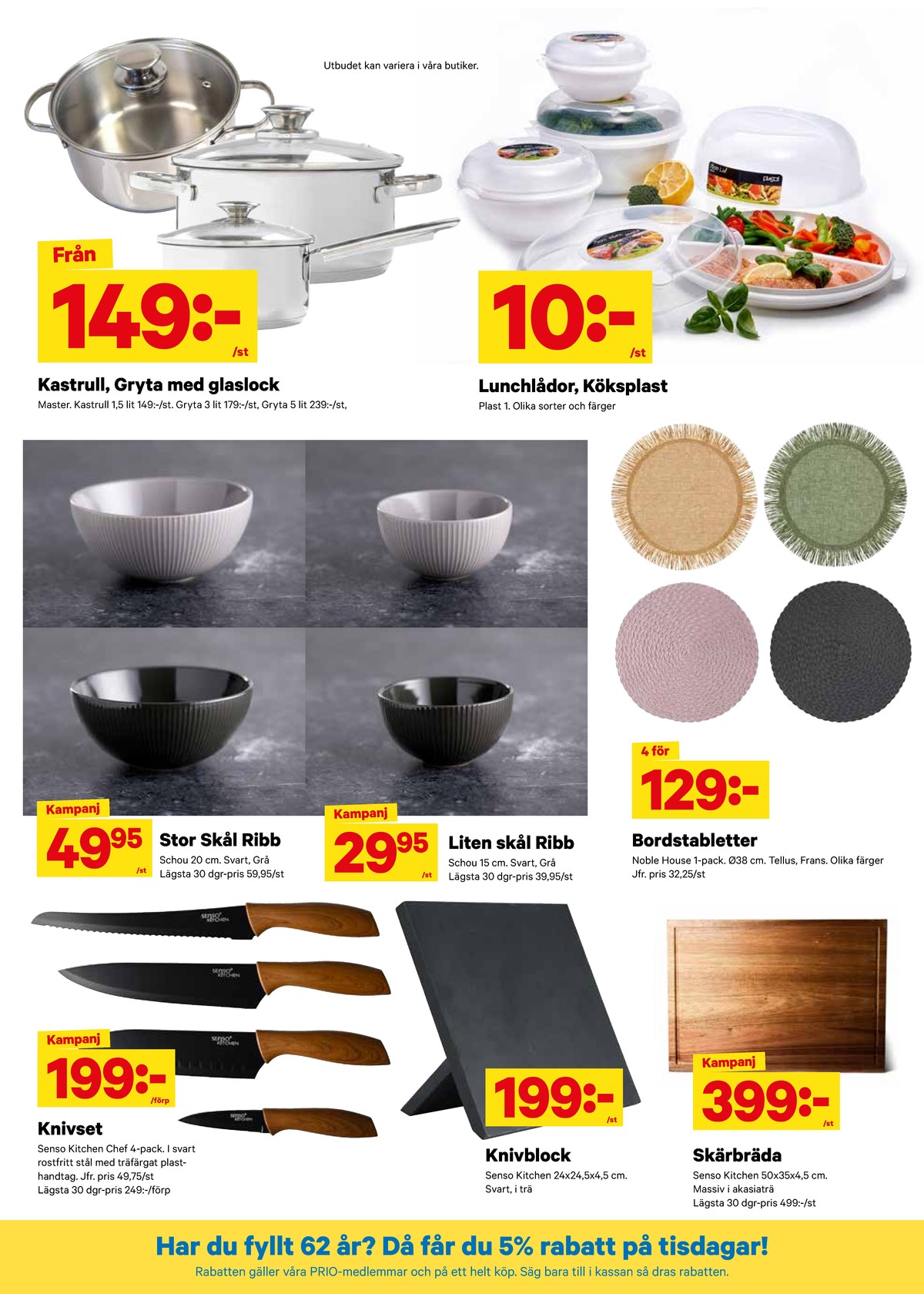 Se City Gross reklamblad för vecka 33 på Kampanjveckan.se. Se bra erbjudanden på många varor, t.ex. knivar senso eller knivblock senso kitchen. Läs reklambladet här! Sida 10

