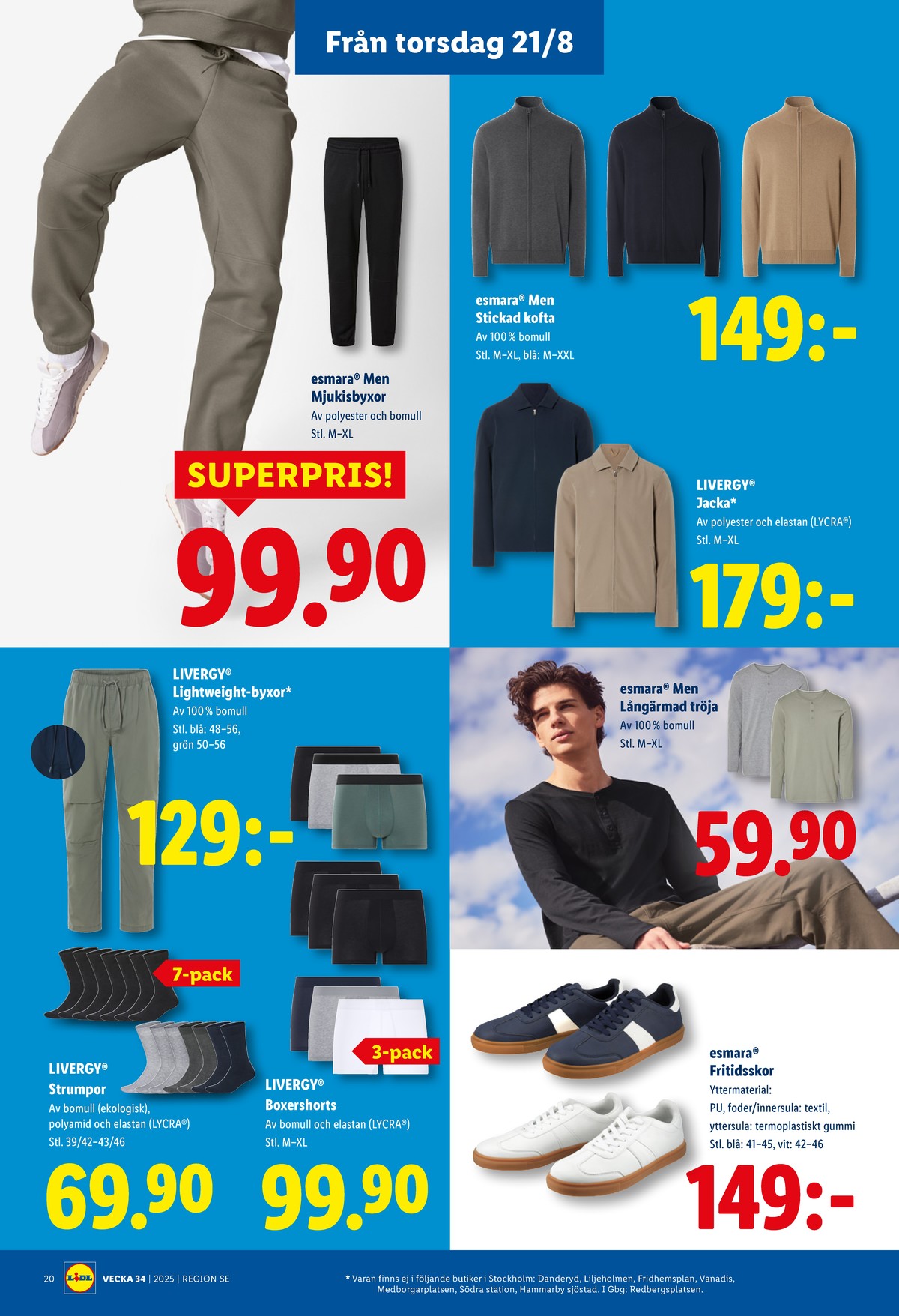Se Lidl reklamblad för vecka 34 på Kampanjveckan.se. Se bra erbjudanden på många varor, t.ex. strumpor livergy eller boxer livergy. Läs reklambladet här! Sida 24
