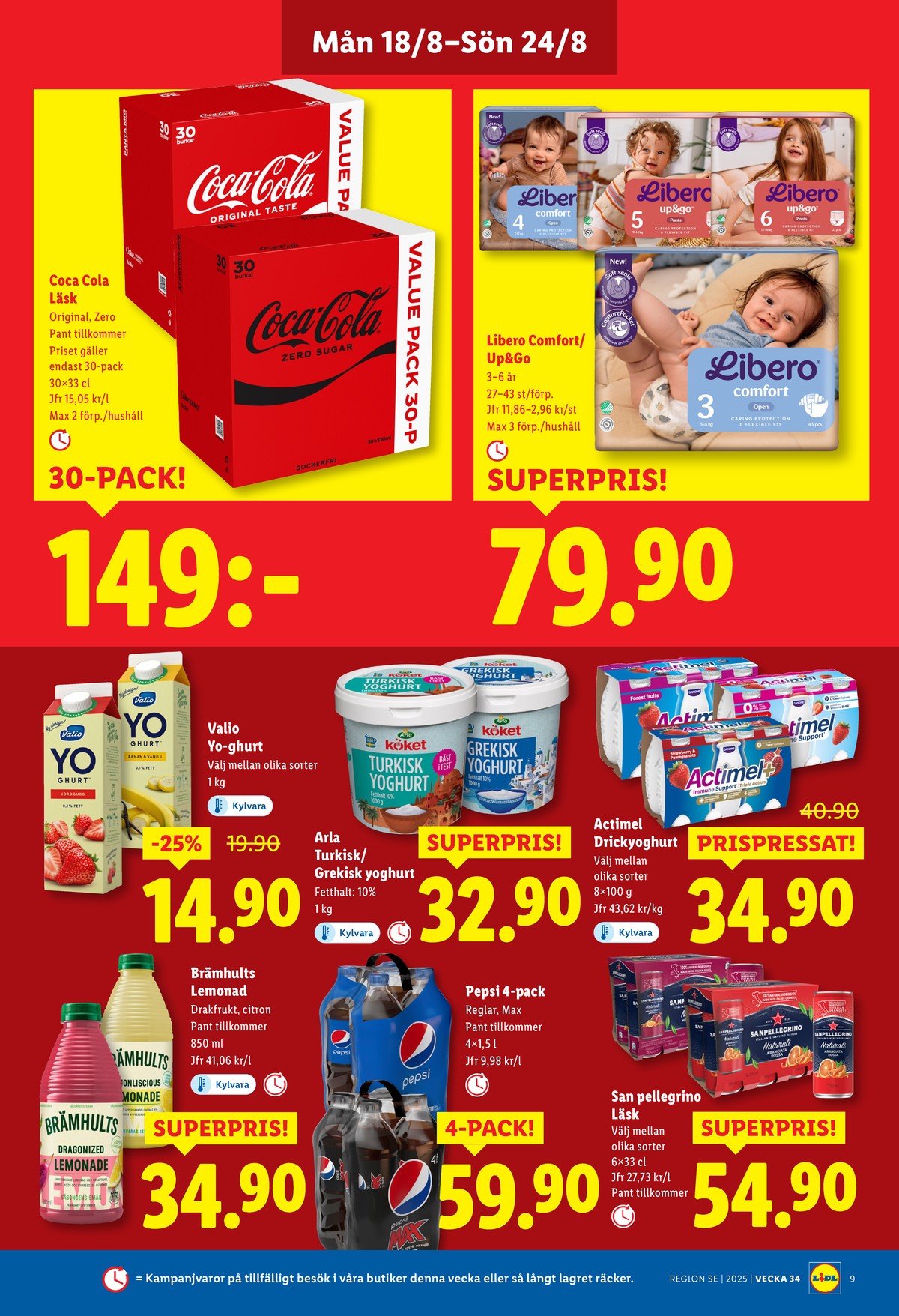 Se Lidl reklamblad för vecka 34 på Kampanjveckan.se. Se bra erbjudanden på många varor, t.ex. juice brämhults eller läskedryck 4 pk pepsi. Läs reklambladet här! Sida 9
