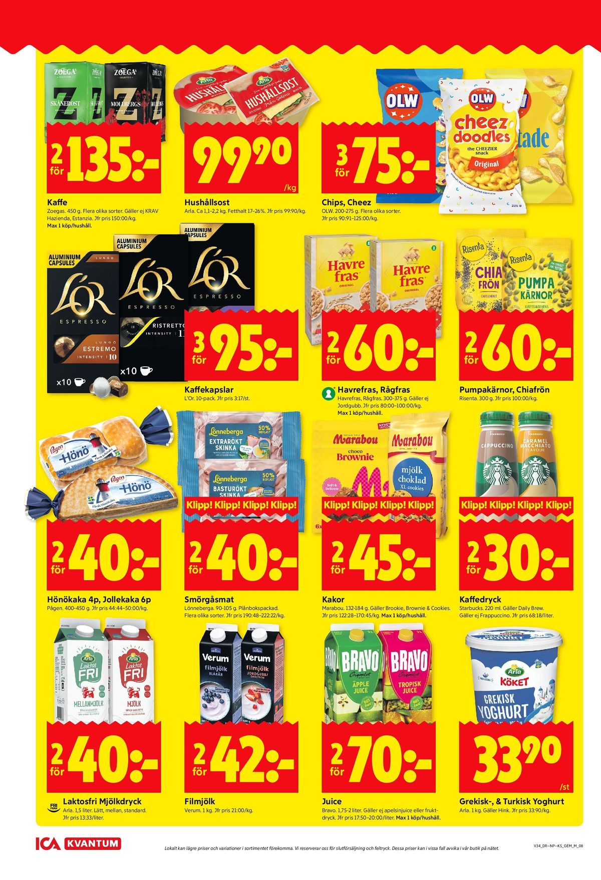 Se ICA Kvantum reklamblad för vecka 34 på Kampanjveckan.se. Se bra erbjudanden på många varor, t.ex. lättmjölk arla eller mellanmjölk arla. Läs reklambladet här! Sida 8
