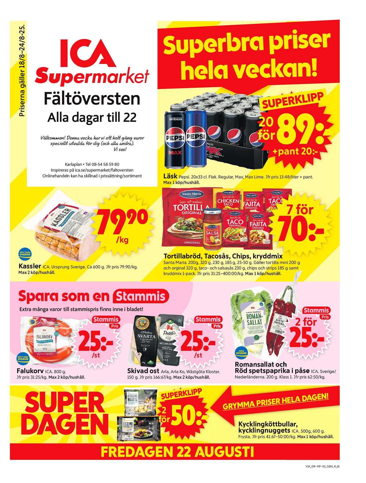Se ICA Supermarket reklamblad för vecka 34 på Kampanjveckan.se. Se bra erbjudanden på många varor, t.ex. snackpaprika ica eller sallat ica. Läs reklambladet här! Sida 1
