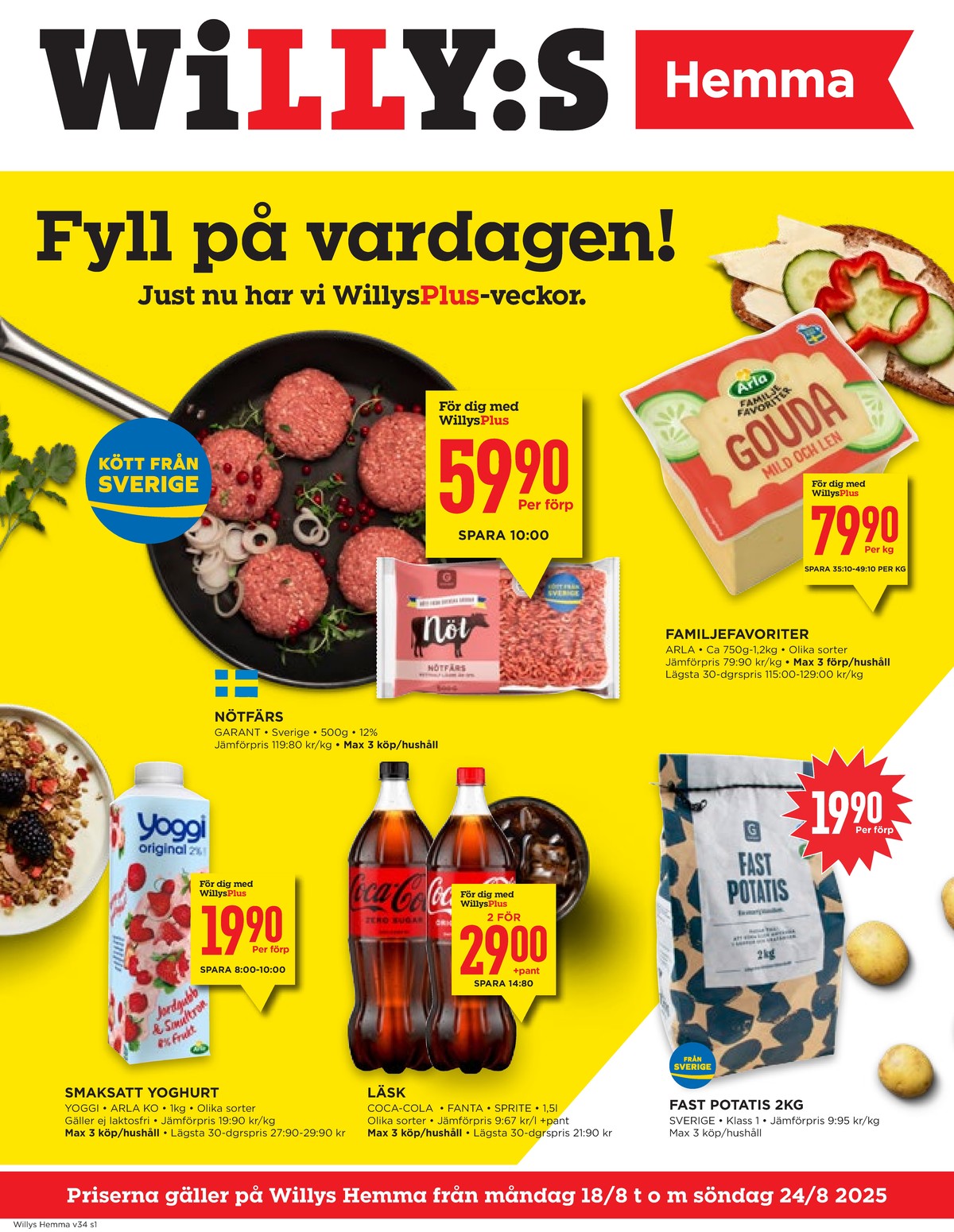 Se WILLY:S hemma reklamblad för vecka 34 på Kampanjveckan.se. Se bra erbjudanden på många varor, t.ex. potatis garant eller läskedryck fanta. Läs reklambladet här! Sida 1
