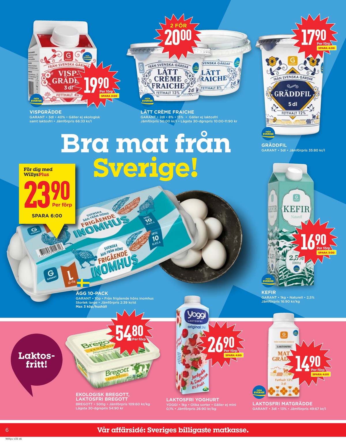 Se WILLY:S reklamblad för vecka 35 på Kampanjveckan.se. Se bra erbjudanden på många varor, t.ex. smörvariant normalsaltat eller yoghurt yoggi. Läs reklambladet här! Sida 6
