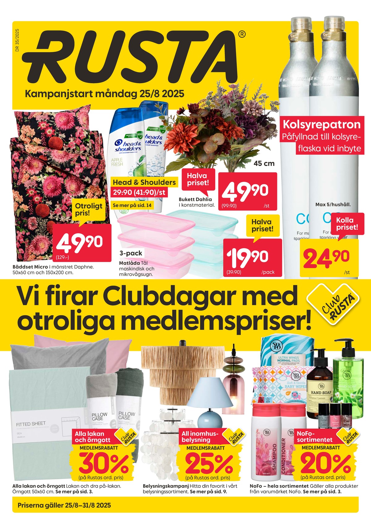 Se Rusta reklamblad för vecka 35 på Kampanjveckan.se. Se bra erbjudanden på många varor, t.ex. Örngott okänd eller lakan okänd. Läs reklambladet här! Sida 1
