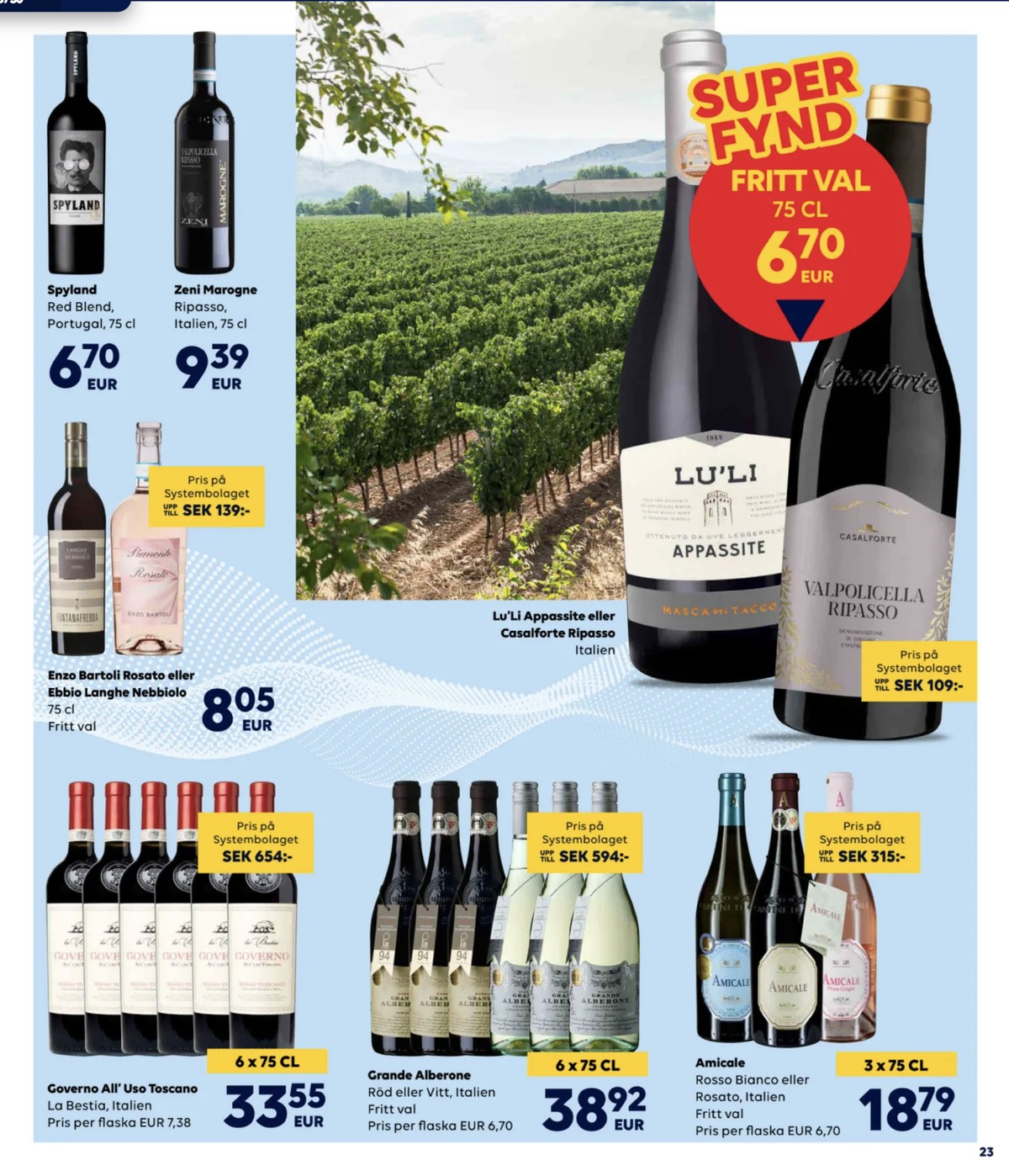 Se Scandlines Border Shop reklamblad för vecka 36 på Kampanjveckan.se. Se bra erbjudanden på många varor, t.ex. röd vin okänd eller vit vin okänd. Läs reklambladet här! Sida 23
