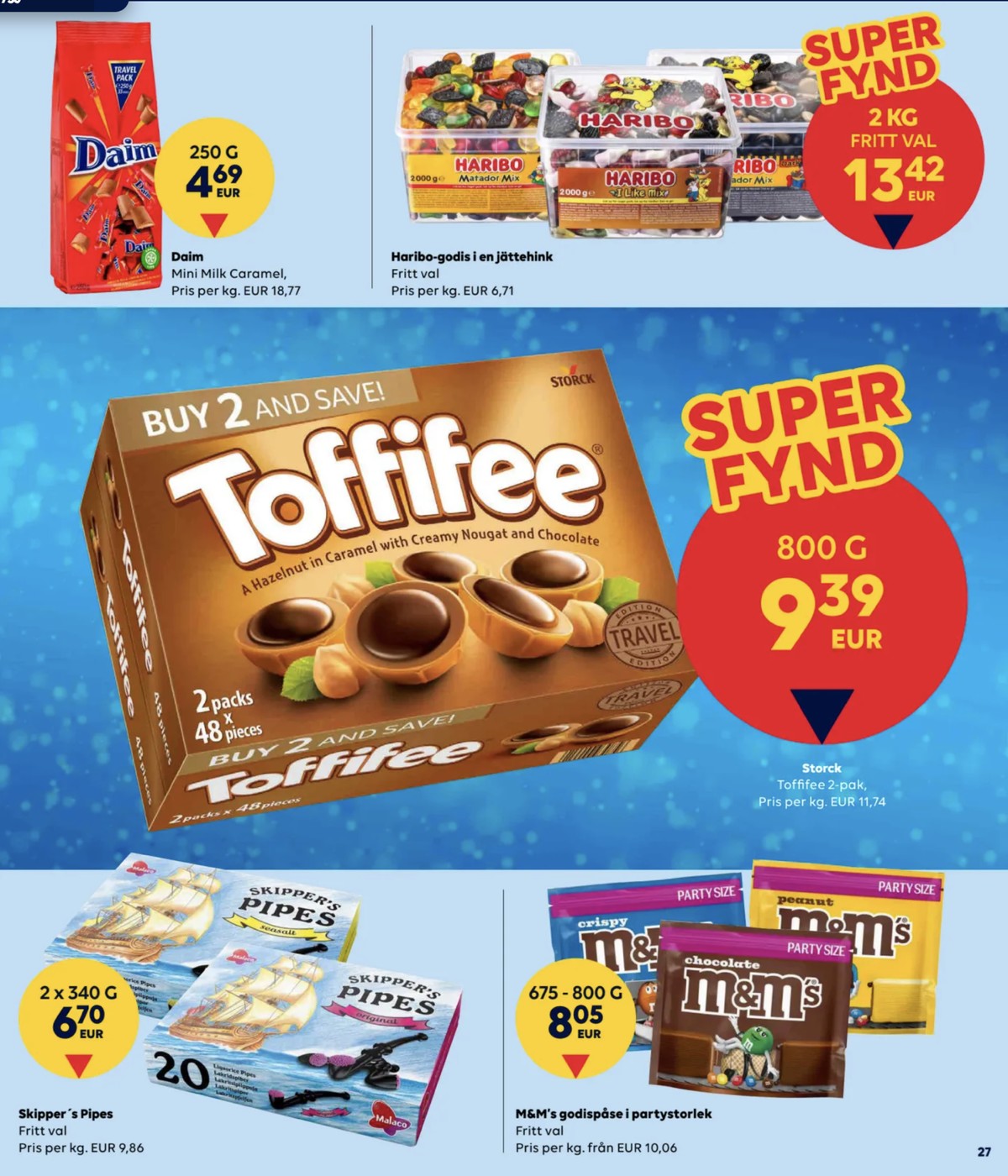 Se Scandlines Border Shop reklamblad för vecka 36 på Kampanjveckan.se. Se bra erbjudanden på många varor, t.ex. chokladkaka daim eller godis i like mix. Läs reklambladet här! Sida 27
