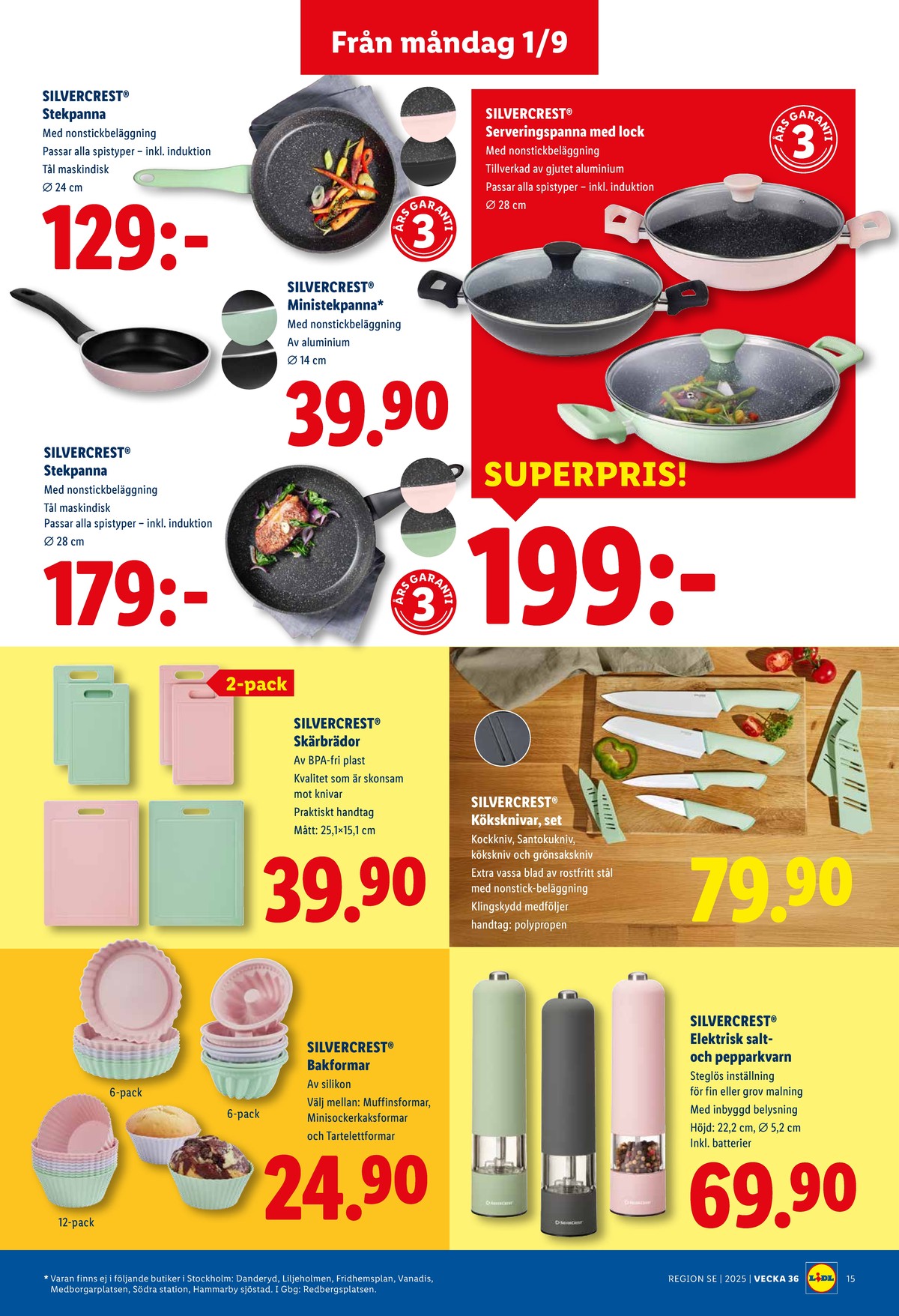Se Lidl reklamblad för vecka 36 på Kampanjveckan.se. Se bra erbjudanden på många varor, t.ex. traktörpanna silvercrest eller stekpanna silvercrest. Läs reklambladet här! Sida 17
