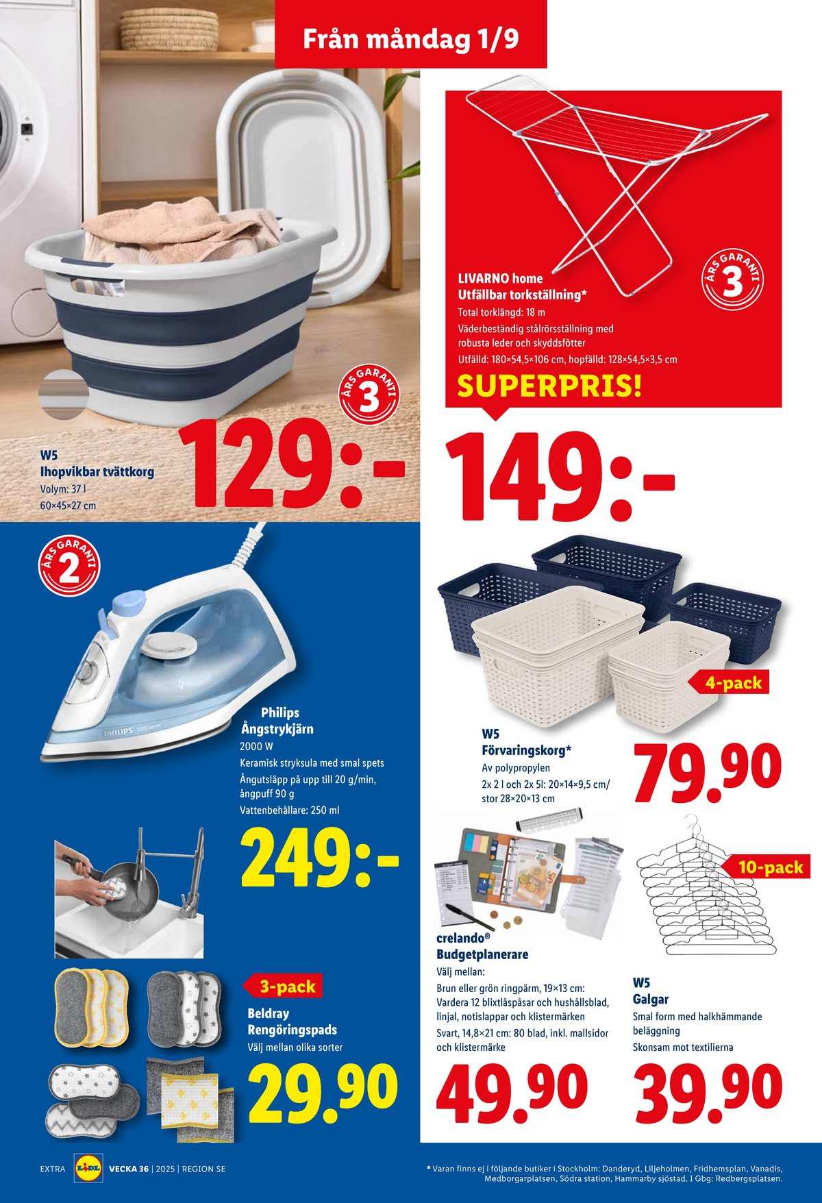Se Lidl reklamblad för vecka 36 på Kampanjveckan.se. Se bra erbjudanden på många varor, t.ex. torkställning livarno eller tvättkorg w5. Läs reklambladet här! Sida 18
