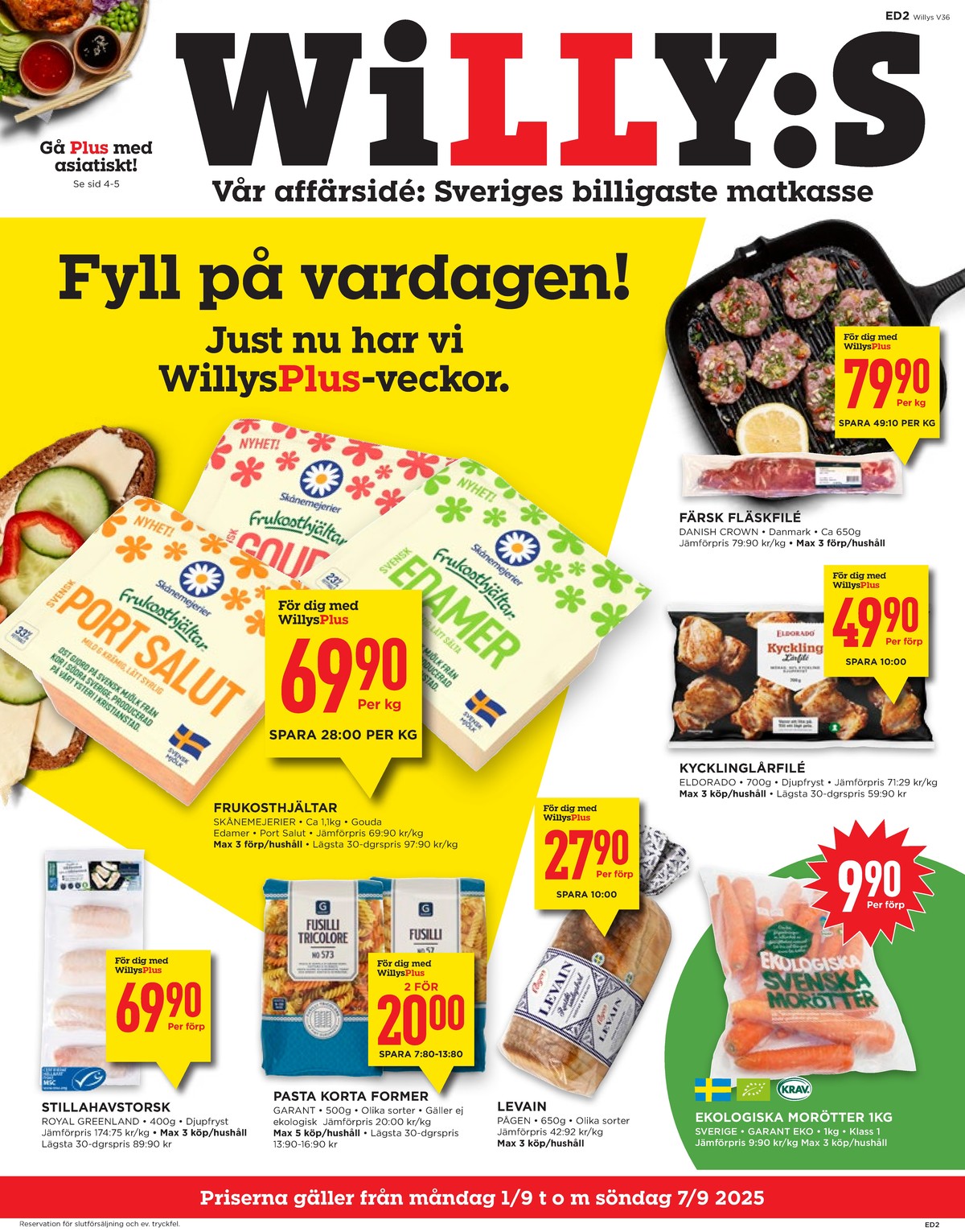 Se WILLY:S reklamblad för vecka 36 på Kampanjveckan.se. Se bra erbjudanden på många varor, t.ex. morötter garant eller matbröd levain. Läs reklambladet här! Sida 1
