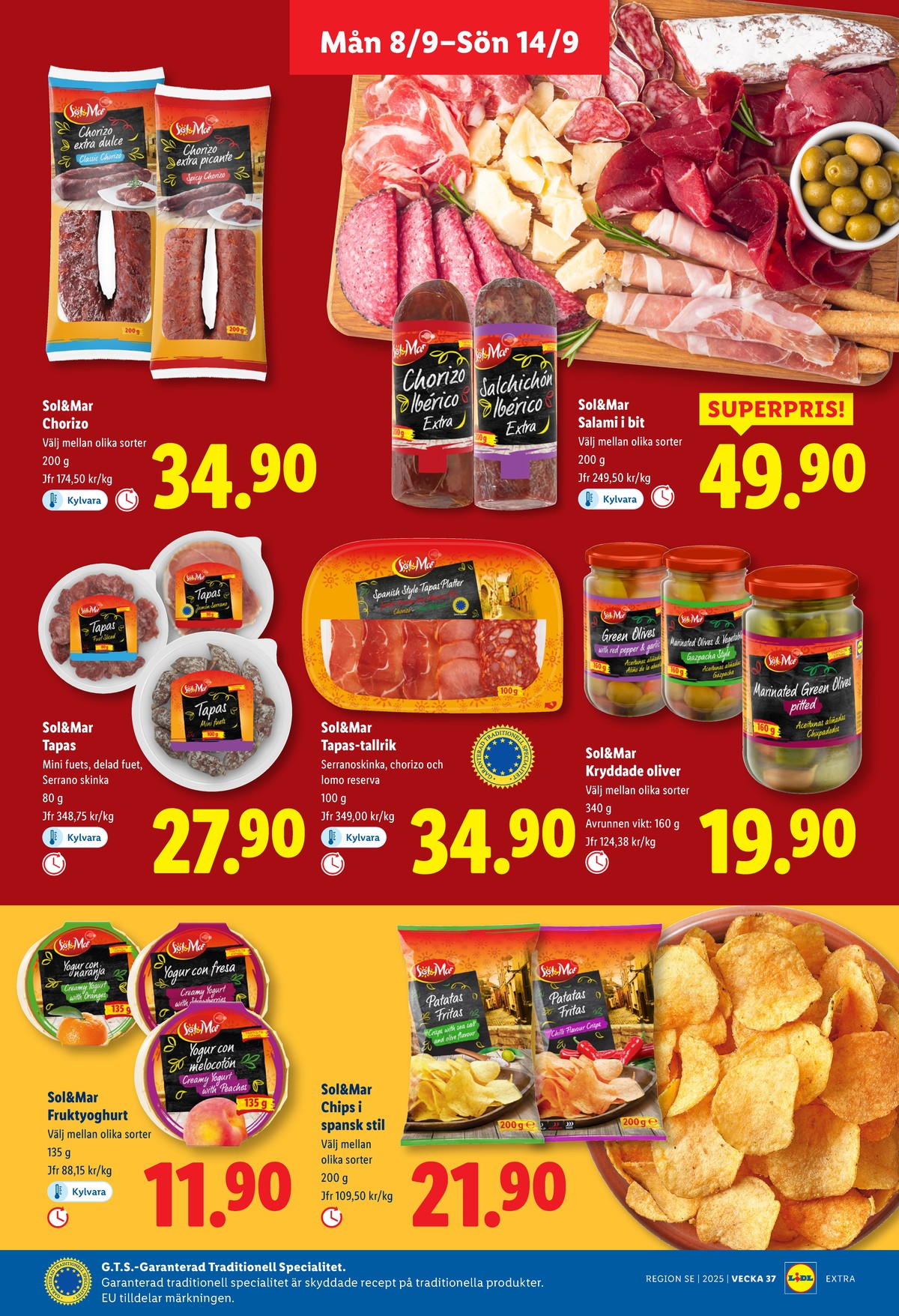 Se Lidl reklamblad för vecka 37 på Kampanjveckan.se. Se bra erbjudanden på många varor, t.ex. salami sol & mar eller chorizo sol & mar. Läs reklambladet här! Sida 13
