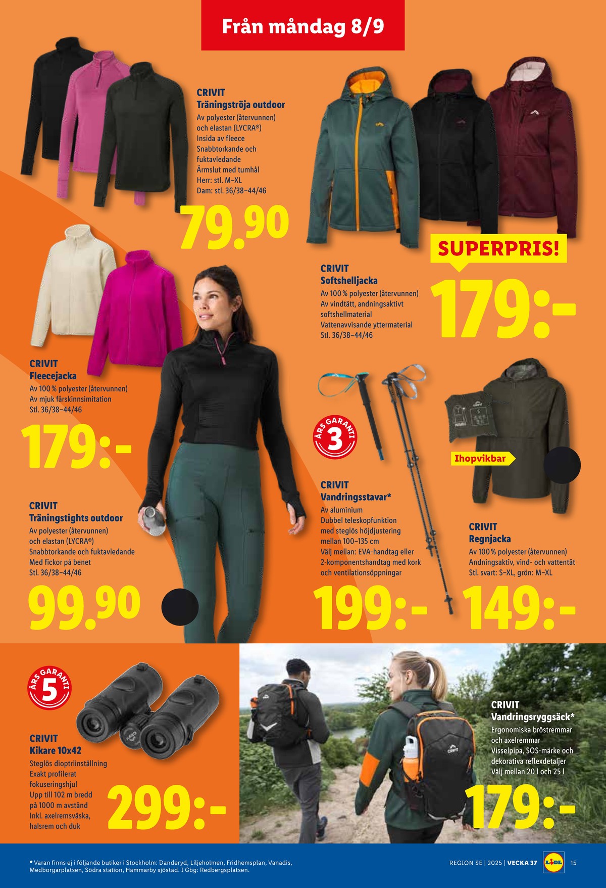 Se Lidl reklamblad för vecka 37 på Kampanjveckan.se. Se bra erbjudanden på många varor, t.ex. jackor crivit eller träningströja crivit. Läs reklambladet här! Sida 17
