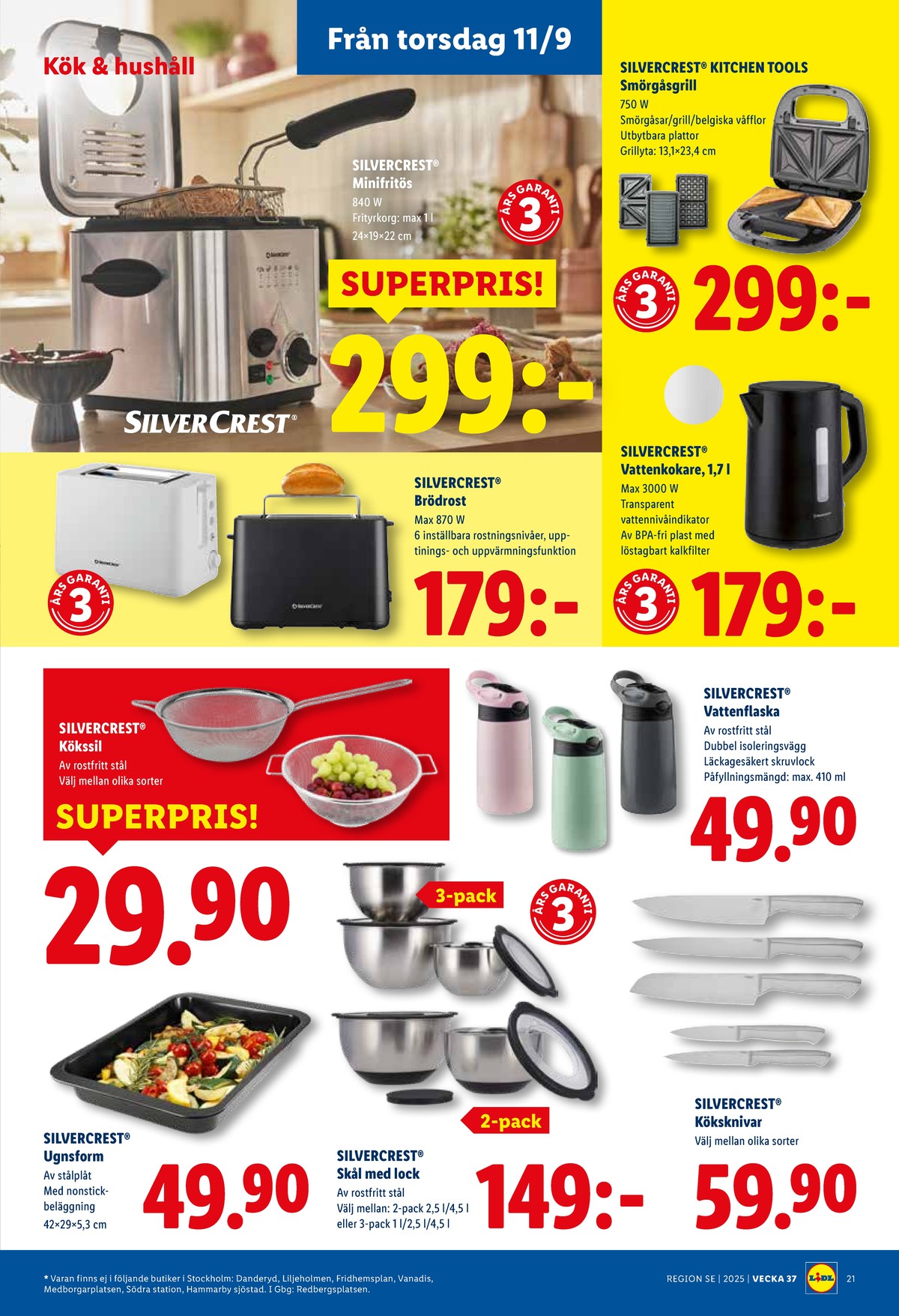 Se Lidl reklamblad för vecka 37 på Kampanjveckan.se. Se bra erbjudanden på många varor, t.ex. elgrill silvercrest eller fritös silvercrest. Läs reklambladet här! Sida 23
