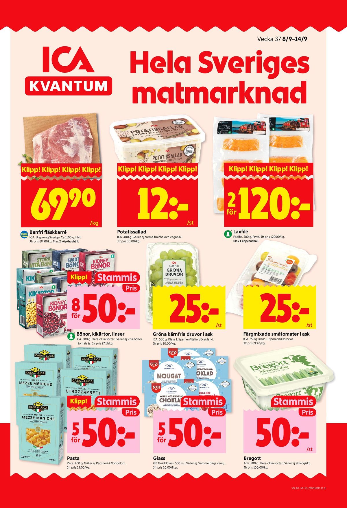 Se ICA Kvantum reklamblad för vecka 37 på Kampanjveckan.se. Se bra erbjudanden på många varor, t.ex. pasta sorterad casa di luca eller gräddglass gb. Läs reklambladet här! Sida 1
