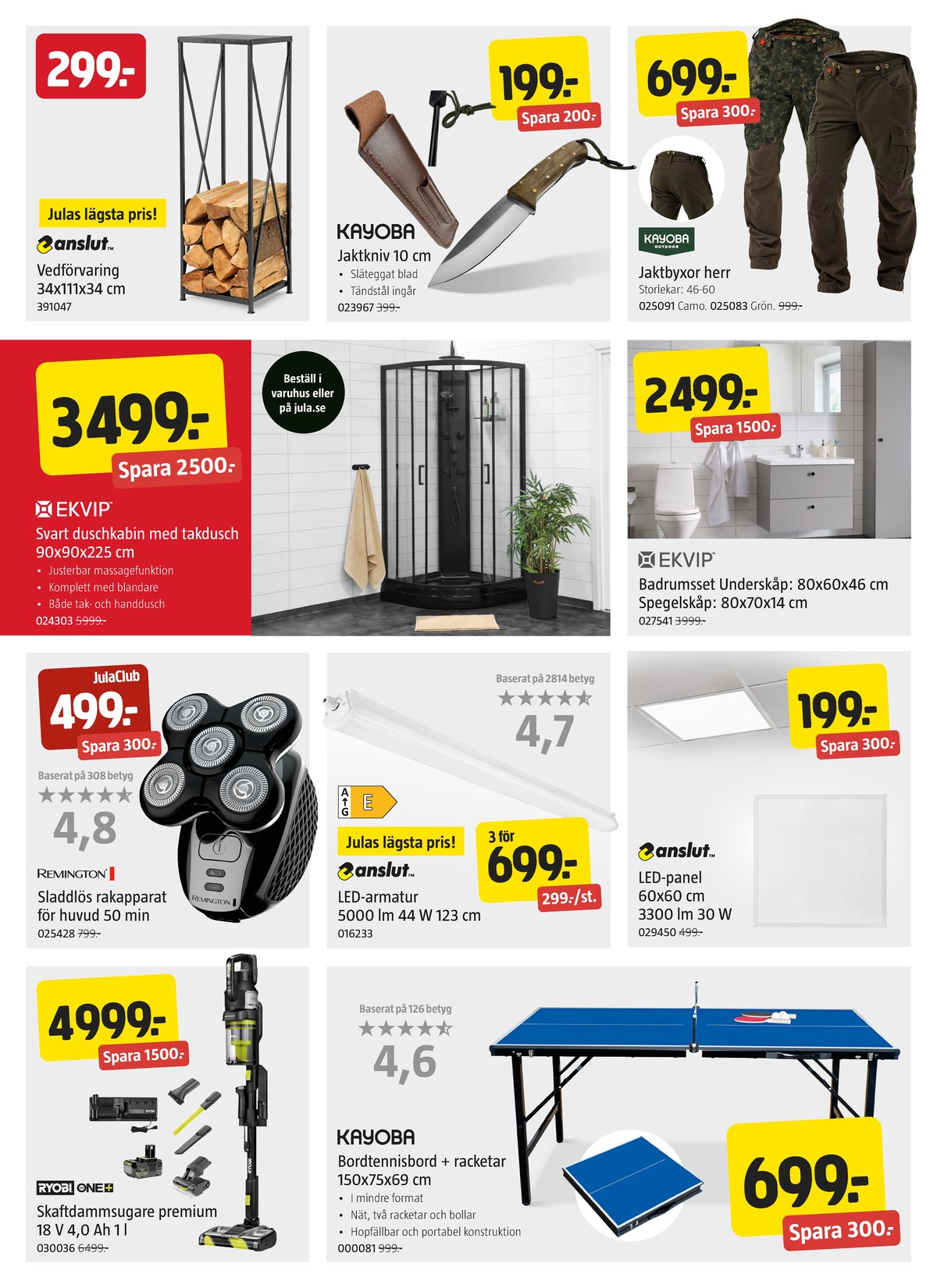 Se Jula reklamblad för vecka 37 på Kampanjveckan.se. Se bra erbjudanden på många varor, t.ex. dammsugare ryobi eller bordtennisbord kayoba. Läs reklambladet här! Sida 6
