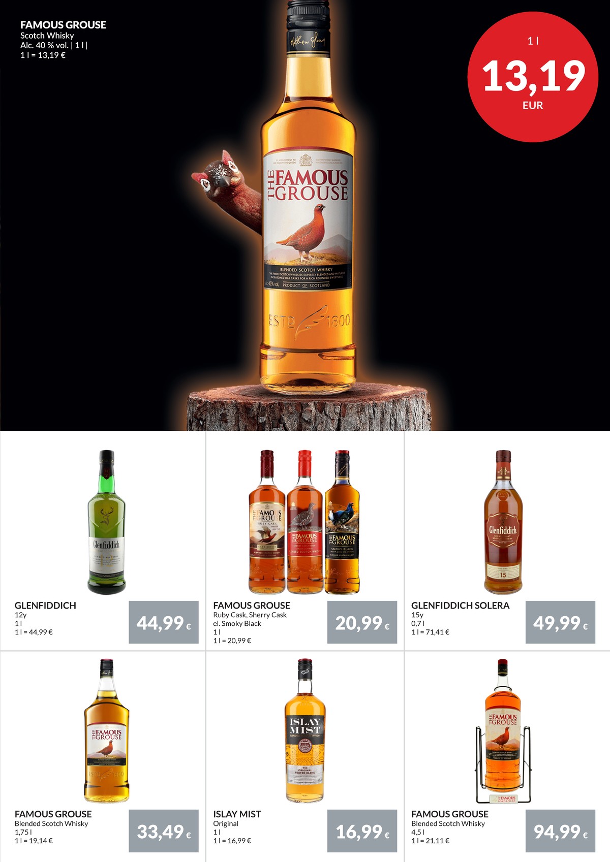 Se Nielsen Discount reklamblad för vecka 38 på Kampanjveckan.se. Se bra erbjudanden på många varor, t.ex. whisky the famous grouse eller whisky islay mist. Läs reklambladet här! Sida 27
