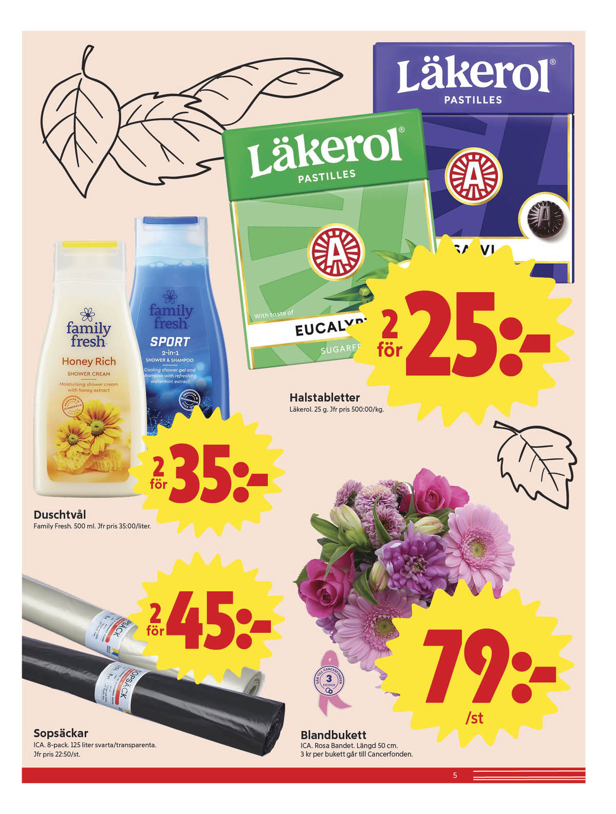 Se ICA Nära reklamblad för vecka 38 på Kampanjveckan.se. Se bra erbjudanden på många varor, t.ex. sopsäck ica eller duschtvål family fresh. Läs reklambladet här! Sida 5
