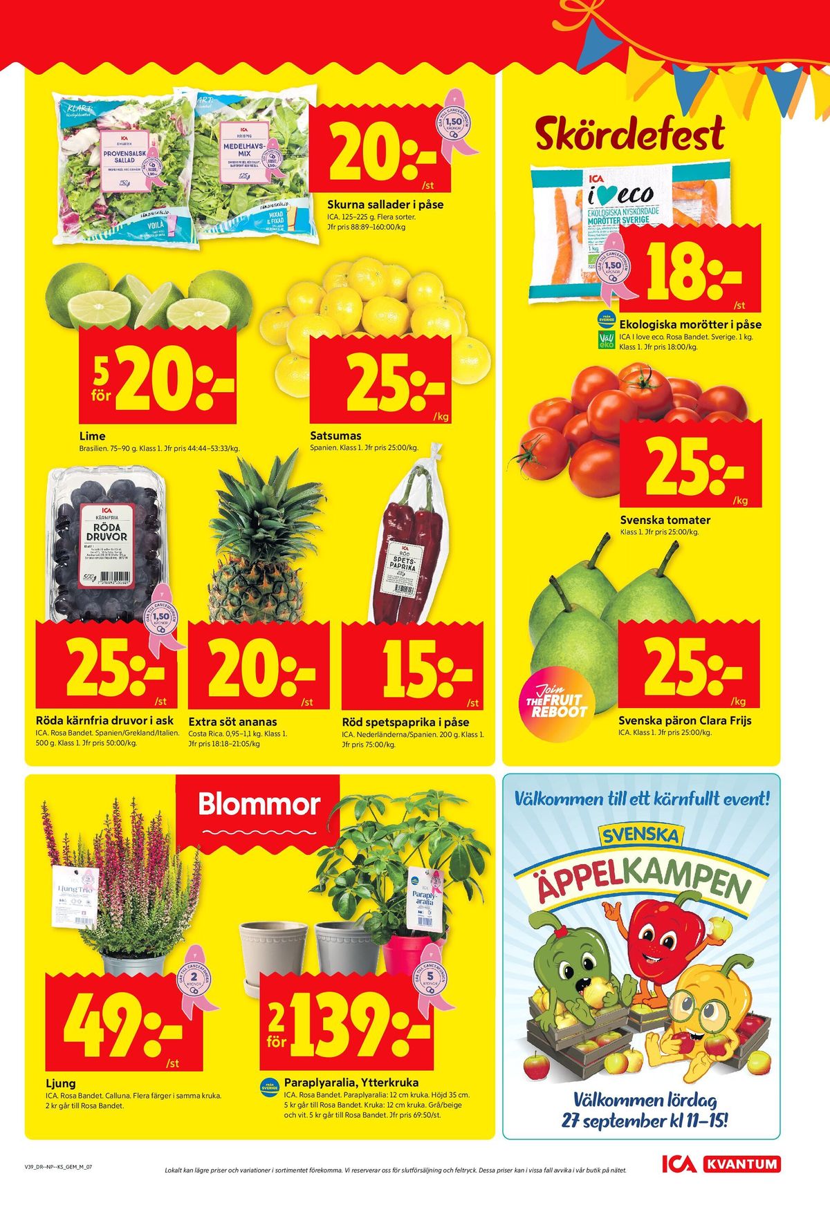 Se ICA Kvantum reklamblad för vecka 39 på Kampanjveckan.se. Se bra erbjudanden på många varor, t.ex. plantor ica eller krukor okänd. Läs reklambladet här! Sida 7

