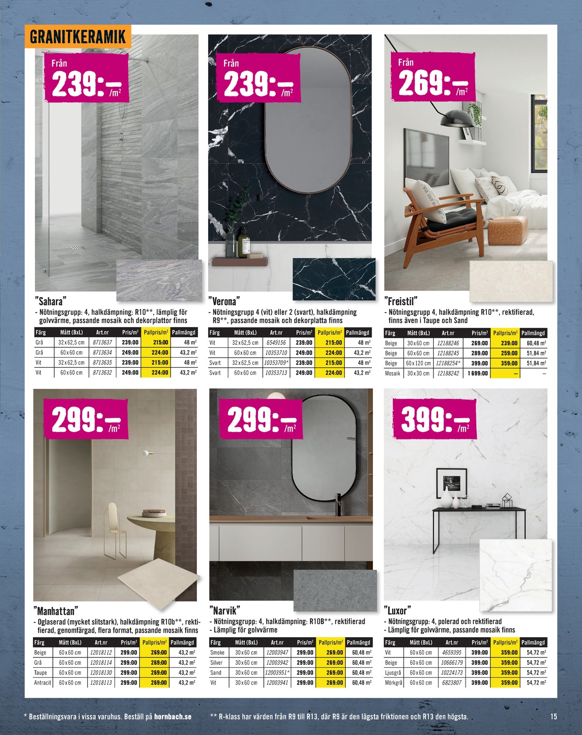 Se Hornbach reklamblad för vecka 41 på Kampanjveckan.se. Se bra erbjudanden på många varor, t.ex. klinker okänd eller klinker okänd. Läs reklambladet här! Sida 15
