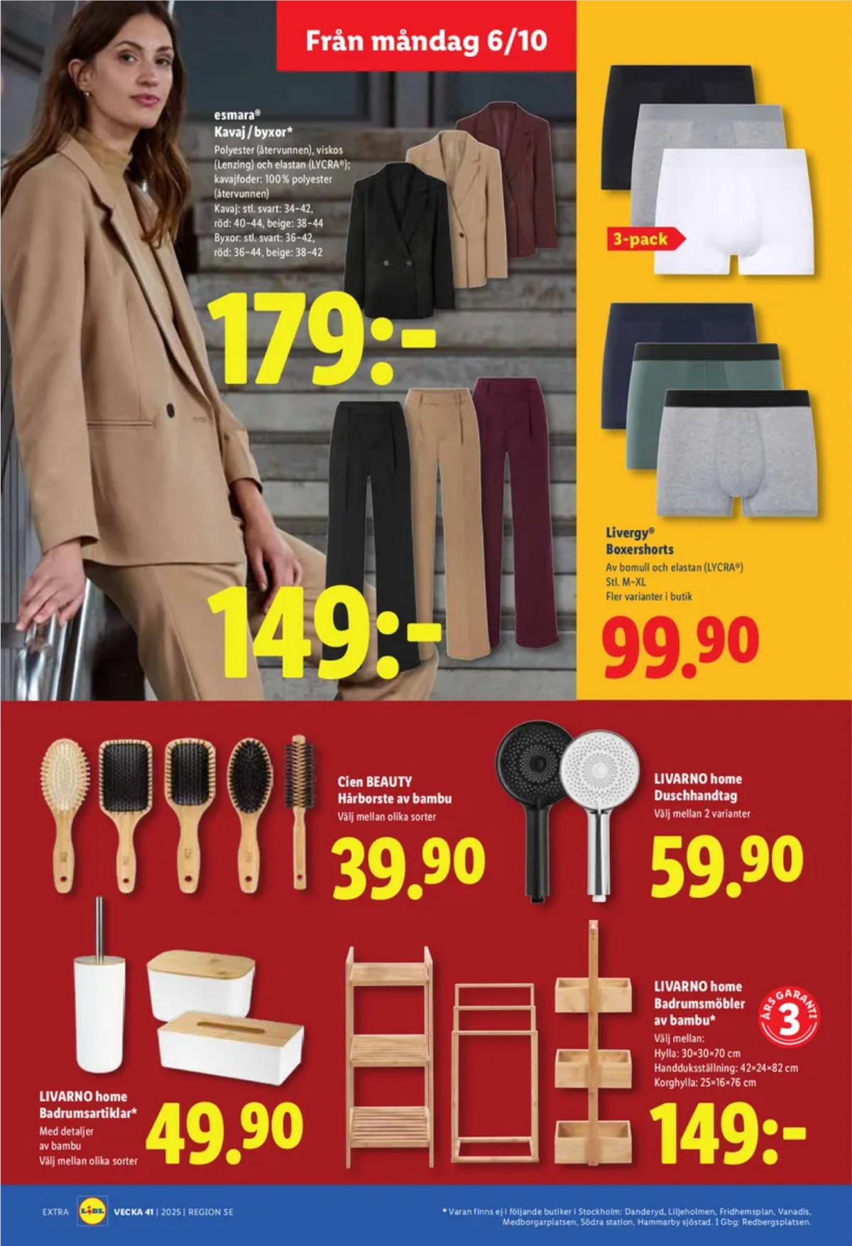 Se Lidl reklamblad för vecka 41 på Kampanjveckan.se. Se bra erbjudanden på många varor, t.ex. boxer livergy eller kavaj esmara. Läs reklambladet här! Sida 18

