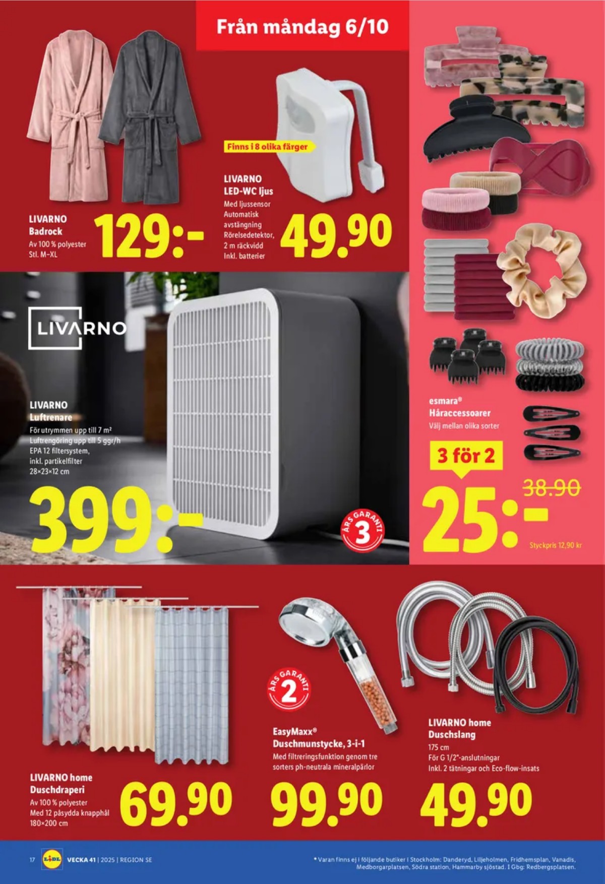Se Lidl reklamblad för vecka 41 på Kampanjveckan.se. Se bra erbjudanden på många varor, t.ex. håraccessories esmara eller led lampor livarno. Läs reklambladet här! Sida 19
