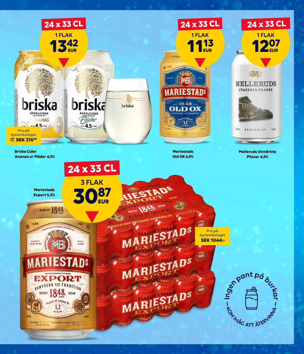 Se Scandlines Border Shop reklamblad för vecka 42 på Kampanjveckan.se. Se bra erbjudanden på många varor, t.ex. Öl 24 pk export eller specialöl 24 pk utmärkta pilsner. Läs reklambladet här! Sida 21
