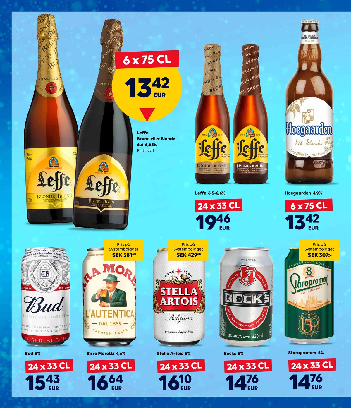 Se Scandlines Border Shop reklamblad för vecka 42 på Kampanjveckan.se. Se bra erbjudanden på många varor, t.ex. specialöl 24 pk budweiser eller Öl 24 pk birra moretti. Läs reklambladet här! Sida 24
